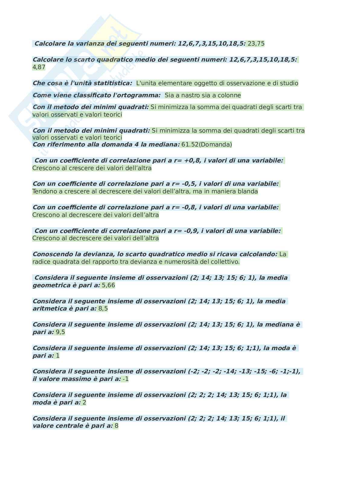 Paniere esame Statistica Pag. 2