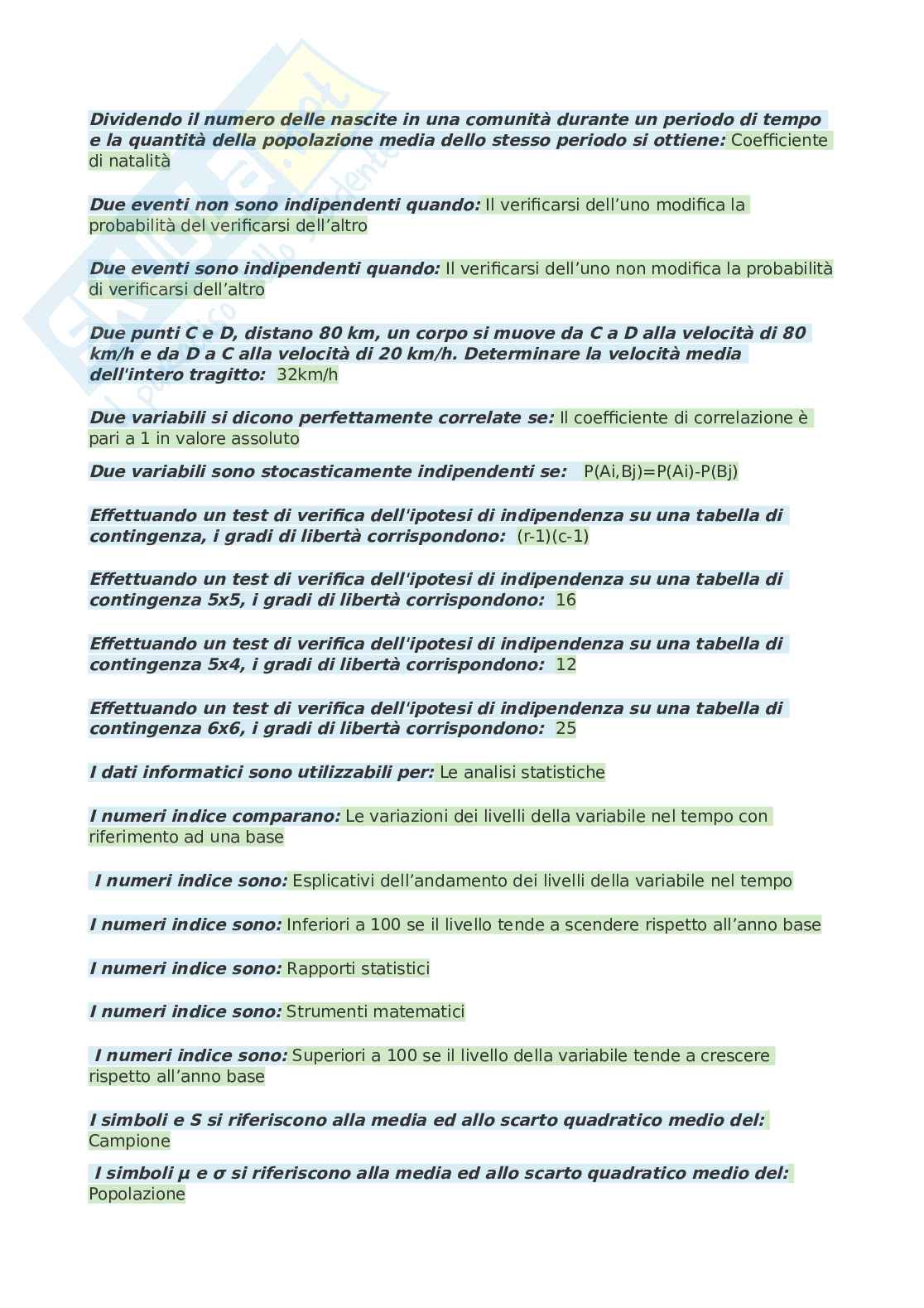 Paniere esame Statistica Pag. 6