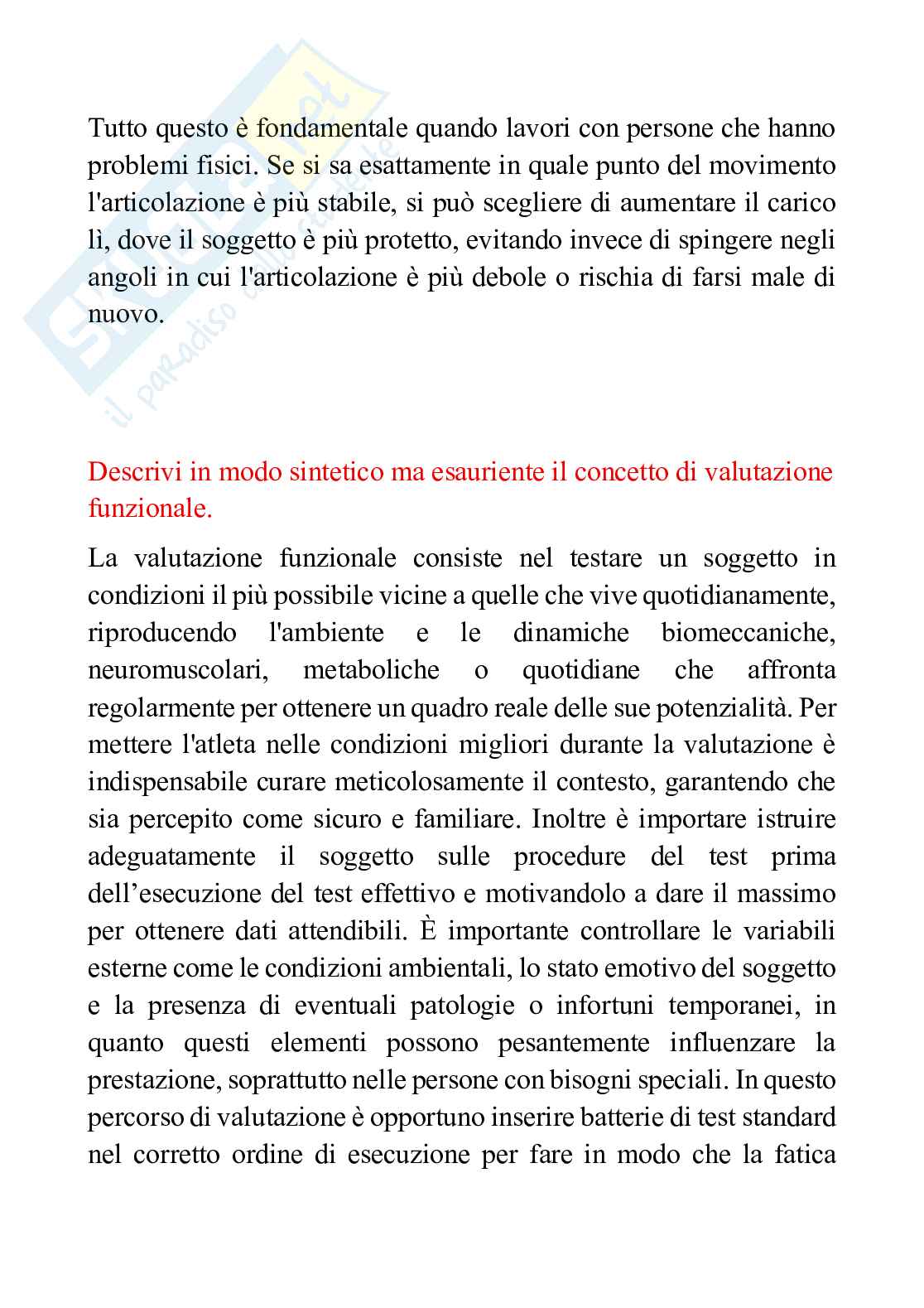 Risposte aperte materia Attività fisica adattata Pag. 6
