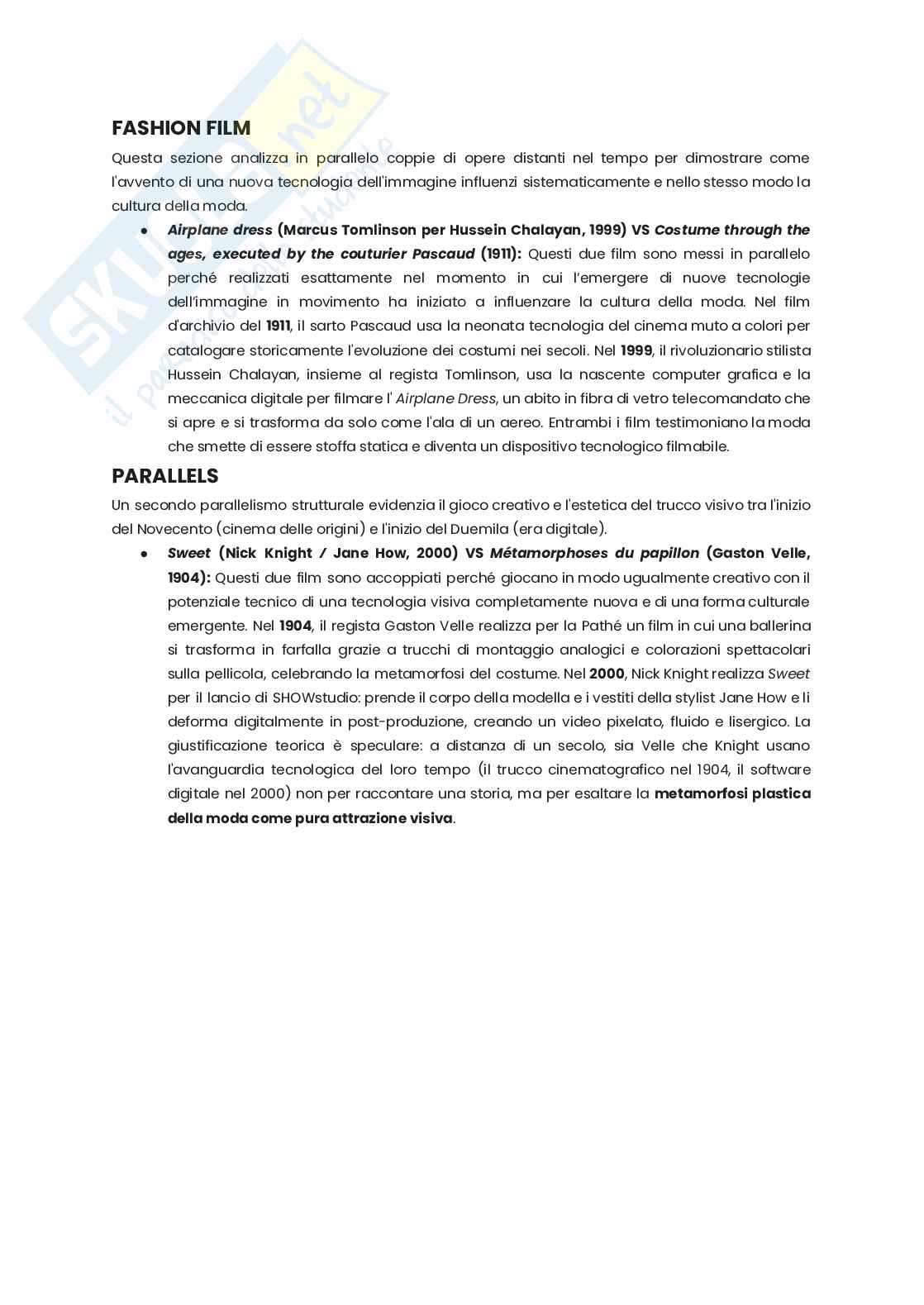 Riassunto esame New media, Prof. Gambari Olga, libro consigliato Fashion Film: Art and Advertising in the Digital Age, Rees, Roberts Pag. 21