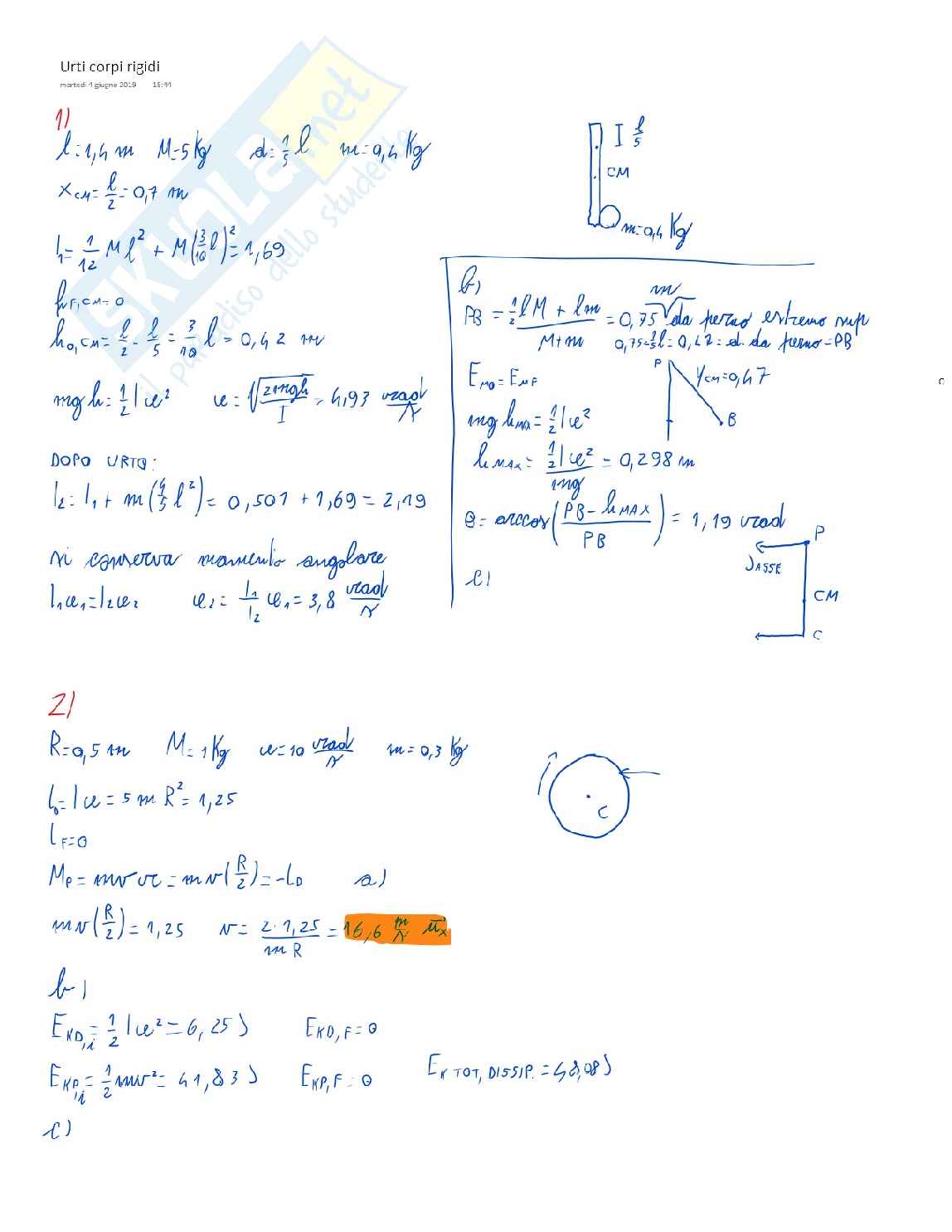 Esercizi sugli urti Pag. 1