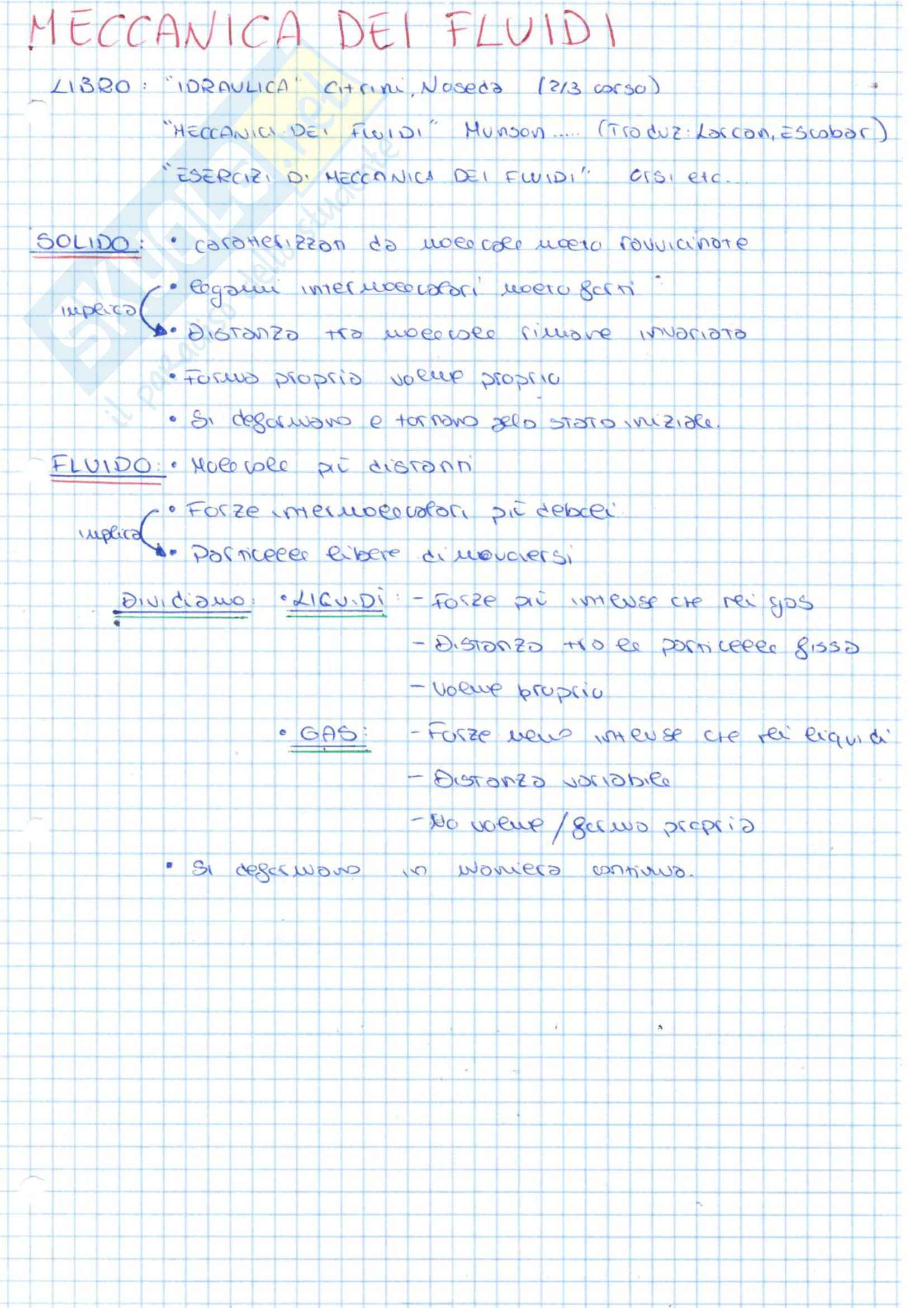 Appunti Meccanica dei fluidi Pag. 1