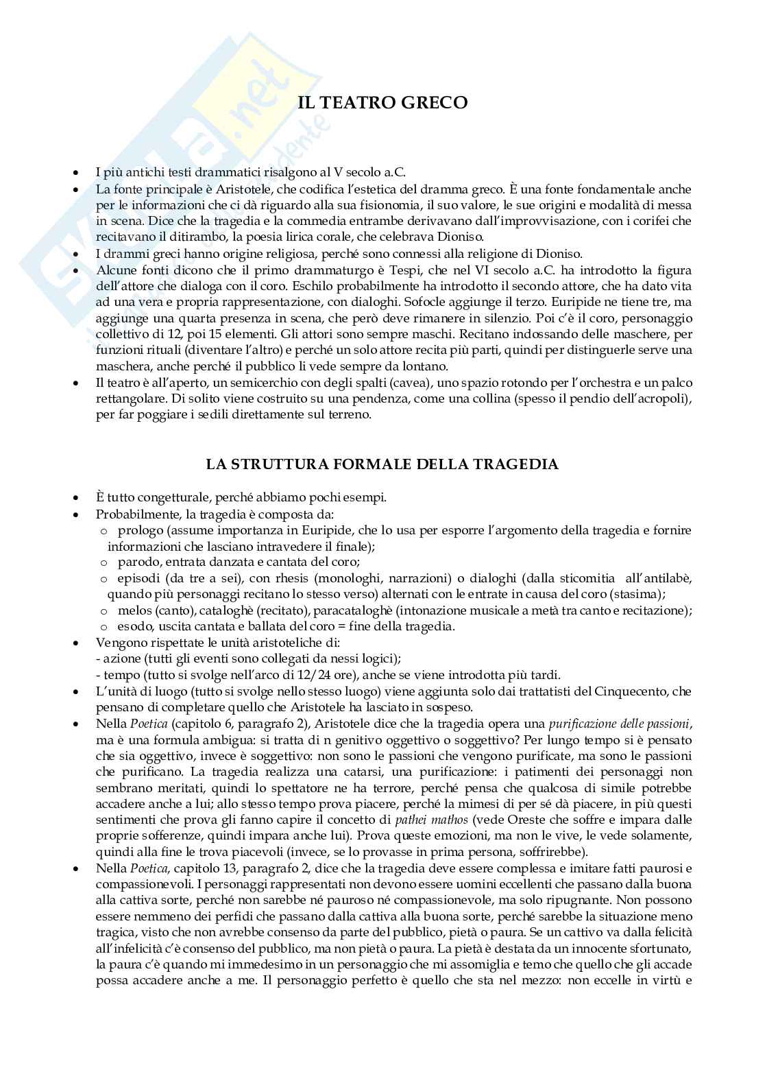Riassunto esame Storia della drammaturgia, Prof. Scannapieco Anna, libro consigliato Nuovo manuale di storia del teatro, Alonge Pag. 11
