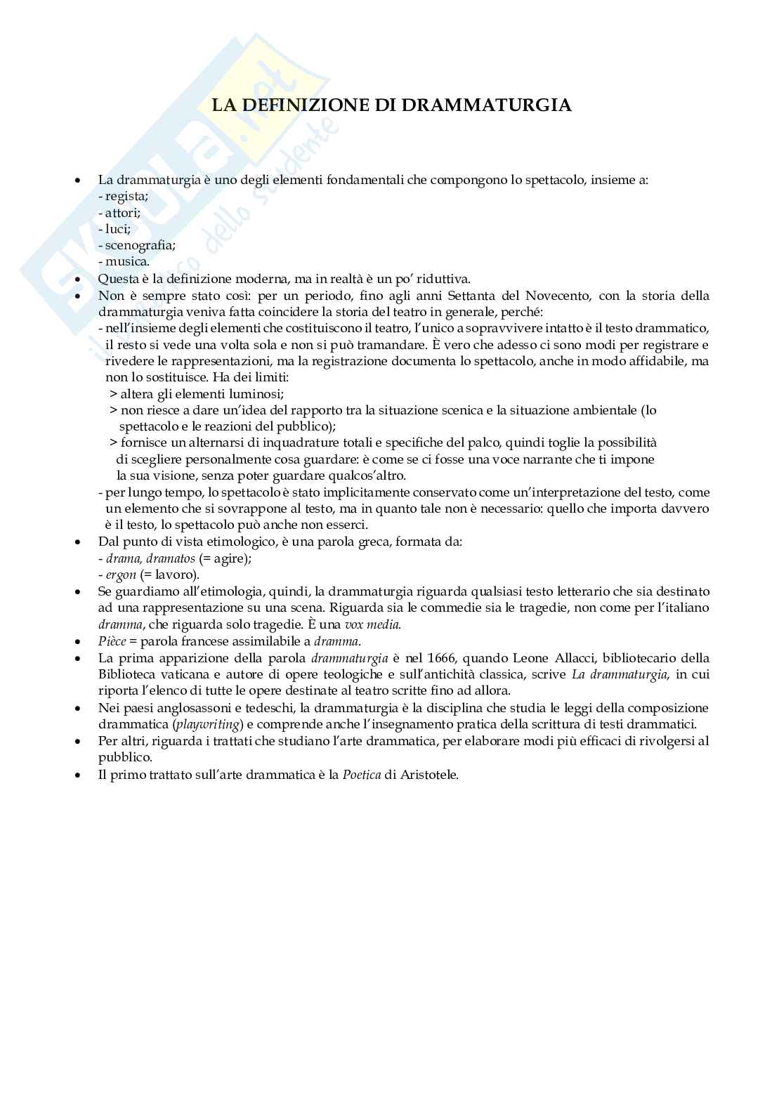 Riassunto esame Storia della drammaturgia, Prof. Scannapieco Anna, libro consigliato Nuovo manuale di storia del teatro, Alonge Pag. 2