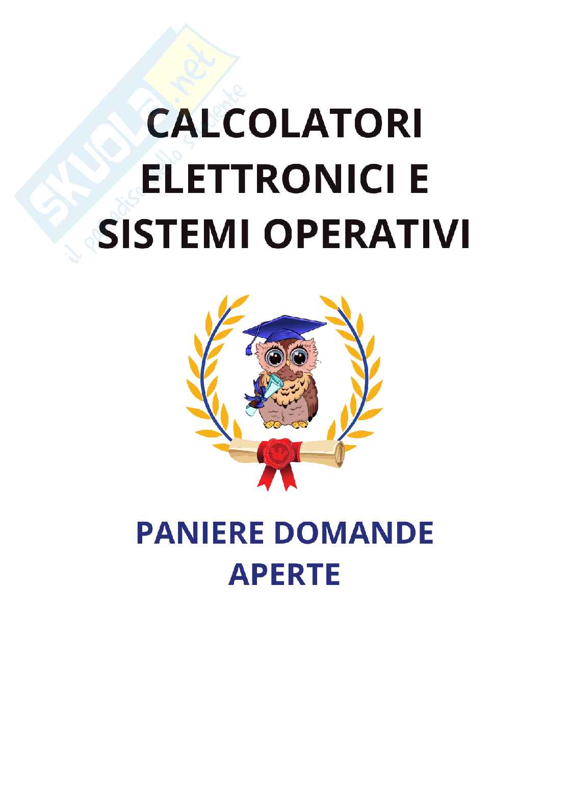 Paniere svolto di Calcolatori elettronici e sistemi operativi (2025) - Risposte aperte Pag. 1