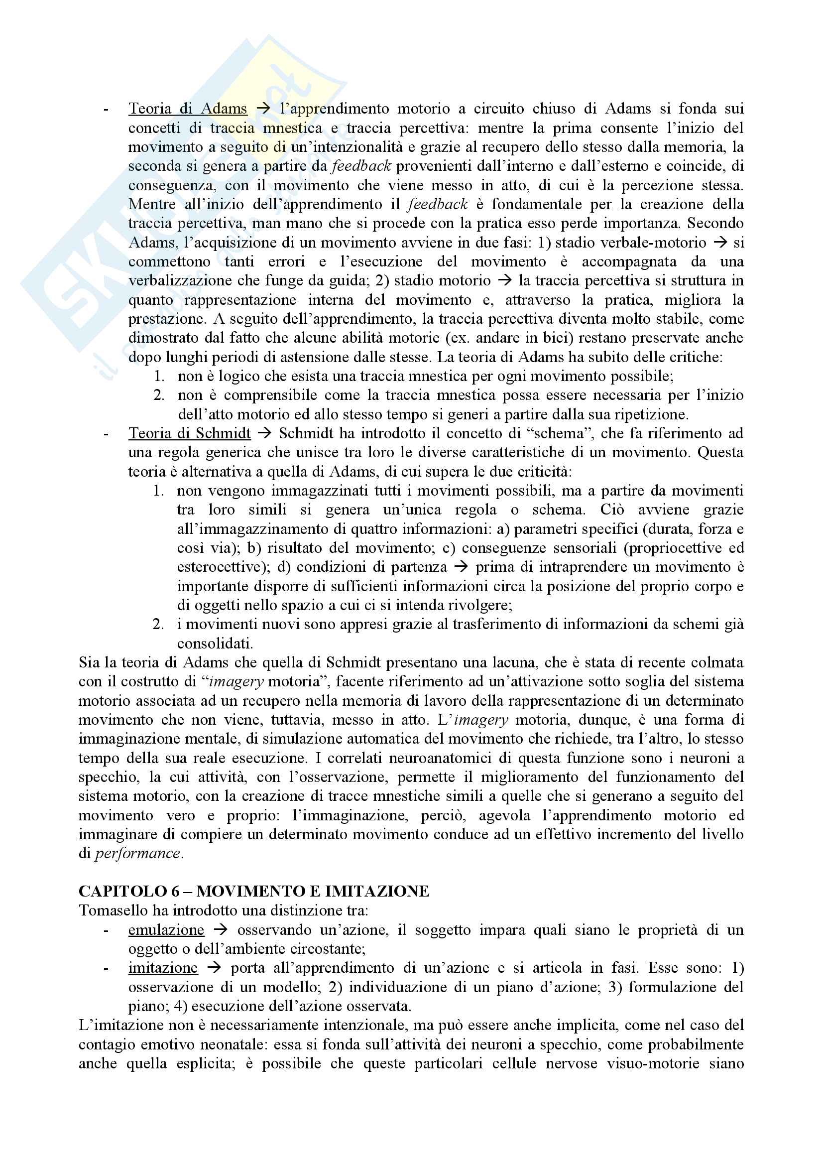 Riassunto esame psicologia dell'azione, prof. Becchio libro consigliato Il controllo motorio di Roberto Nicoletti e Anna M. Borghi Pag. 11