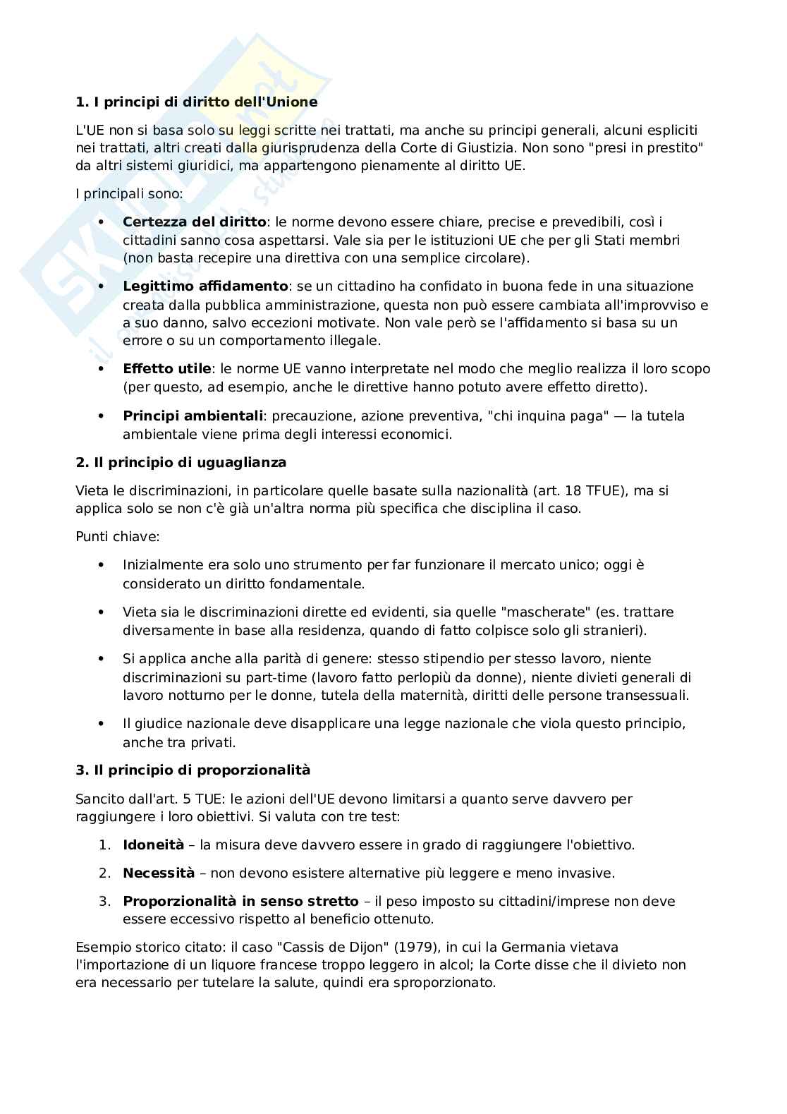 Diritto comunitario - nozioni principali Pag. 1