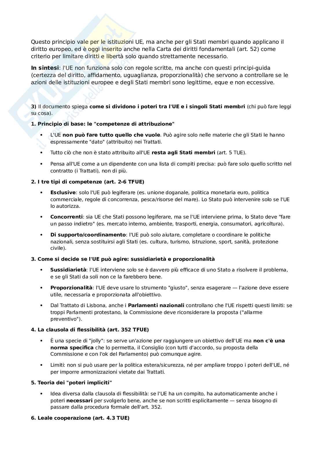 Diritto comunitario - nozioni principali Pag. 2