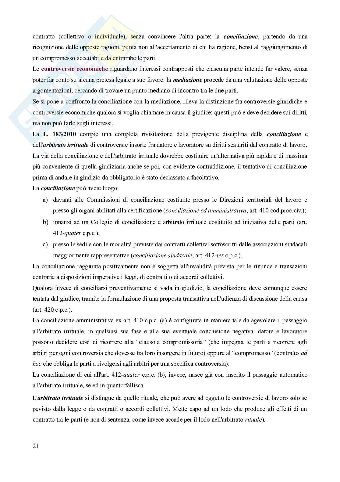 Riassunto esame Diritto del lavoro, Prof. Carinci Maria Teresa, libro consigliato Diritto del lavoro - Vol. 1 (8^edizione) + vol. 2 (10^edizione), Carinci, De Luca Tamajo, Tosi, Treu Pag. 21