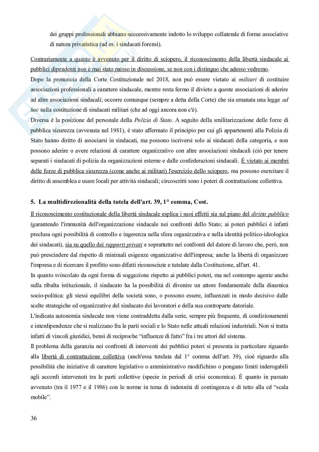Riassunto esame Diritto del lavoro, Prof. Carinci Maria Teresa, libro consigliato Diritto del lavoro - Vol. 1 (8^edizione) + vol. 2 (10^edizione), Carinci, De Luca Tamajo, Tosi, Treu Pag. 36