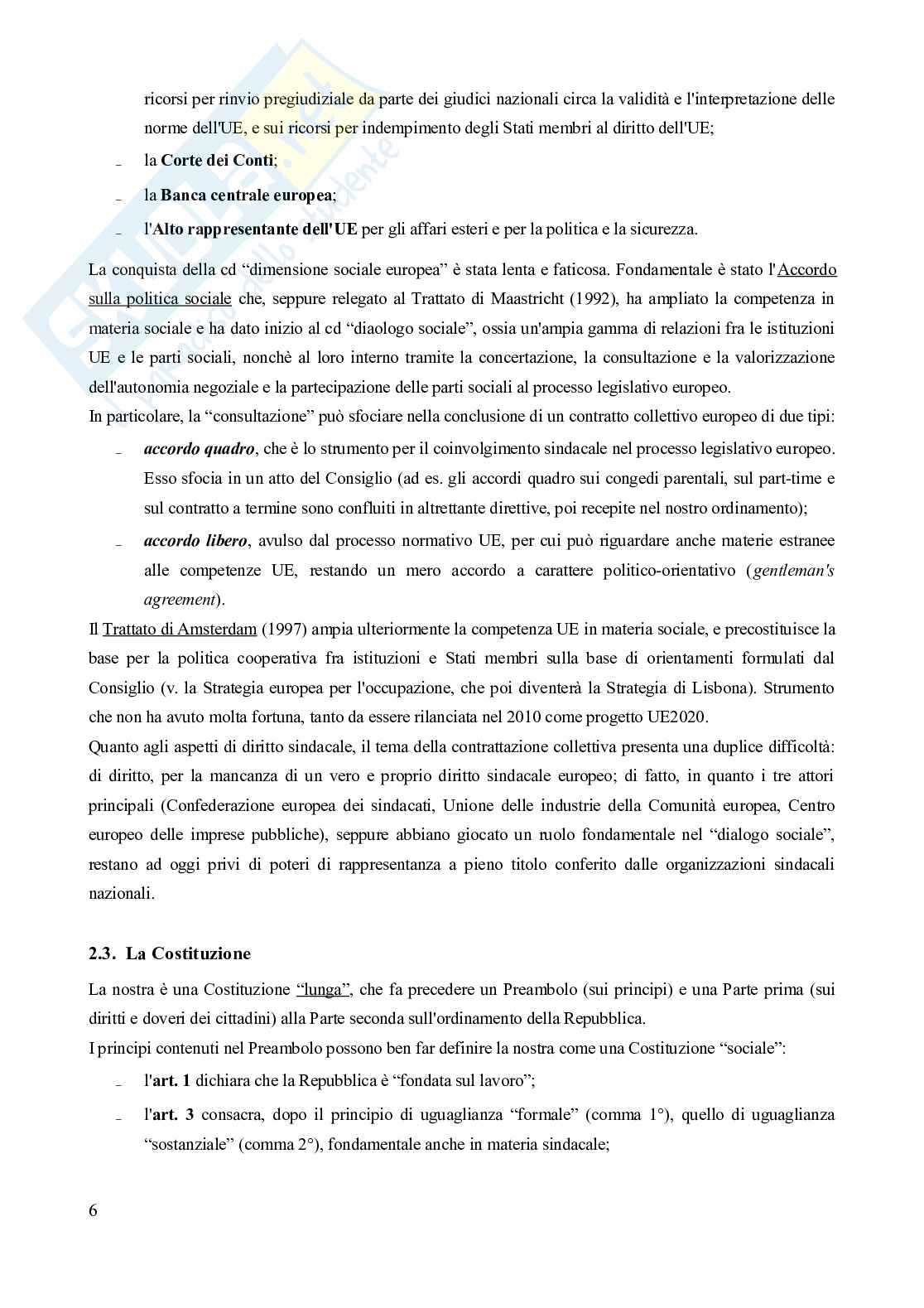 Riassunto esame Diritto del lavoro, Prof. Carinci Maria Teresa, libro consigliato Diritto del lavoro - Vol. 1 (8^edizione) + vol. 2 (10^edizione), Carinci, De Luca Tamajo, Tosi, Treu Pag. 6