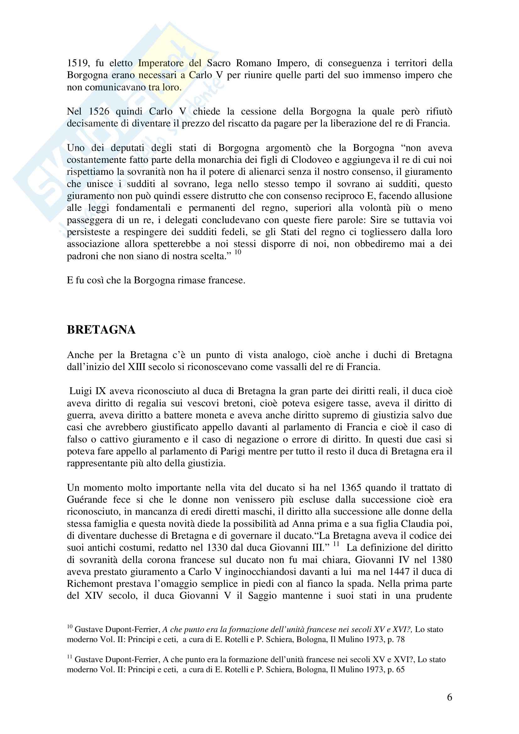 Storia medievale - La nascita e la fine dello Stato borgognone e analisi della Bretagna Pag. 6