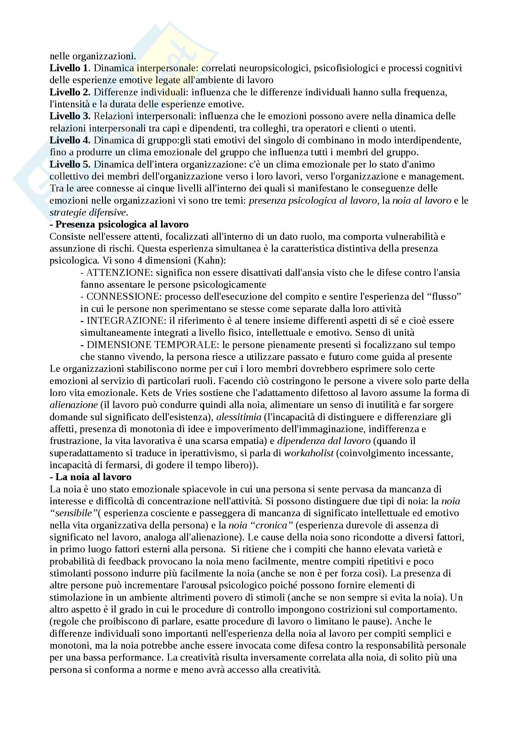 Riassunto esame Psicologia del lavoro, prof. Oggioni, libro consigliato Manuale di Psicologia del lavoro, Avallone Pag. 21