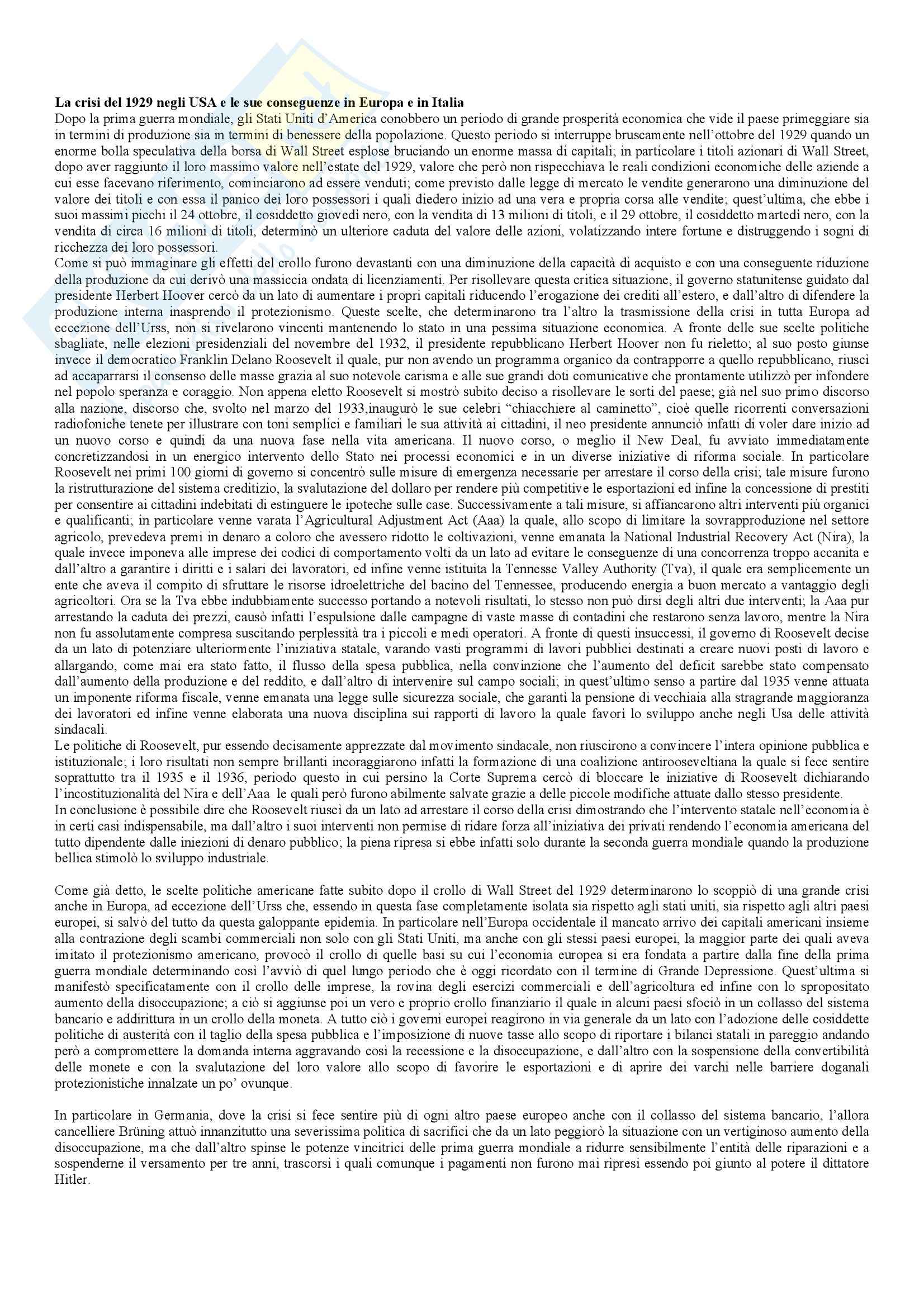 Riassunto esame Storia Contemporanea, prof. Berardi, libro consigliato Storia Contemporanea: il 900, Sabbatucci, Vidotto Pag. 16