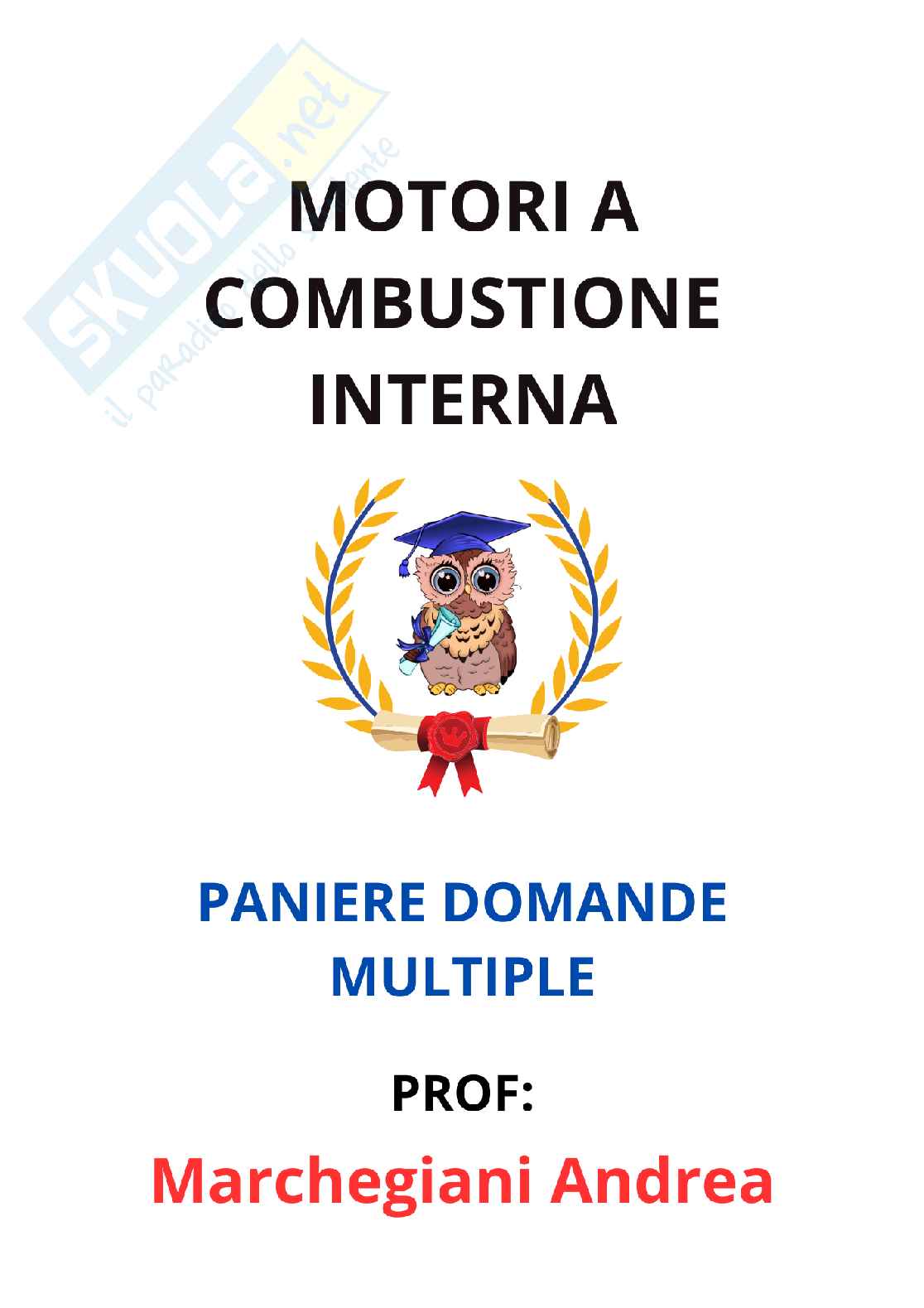 Paniere completo di Motori a combustione interna - Risposte multiple  Pag. 1