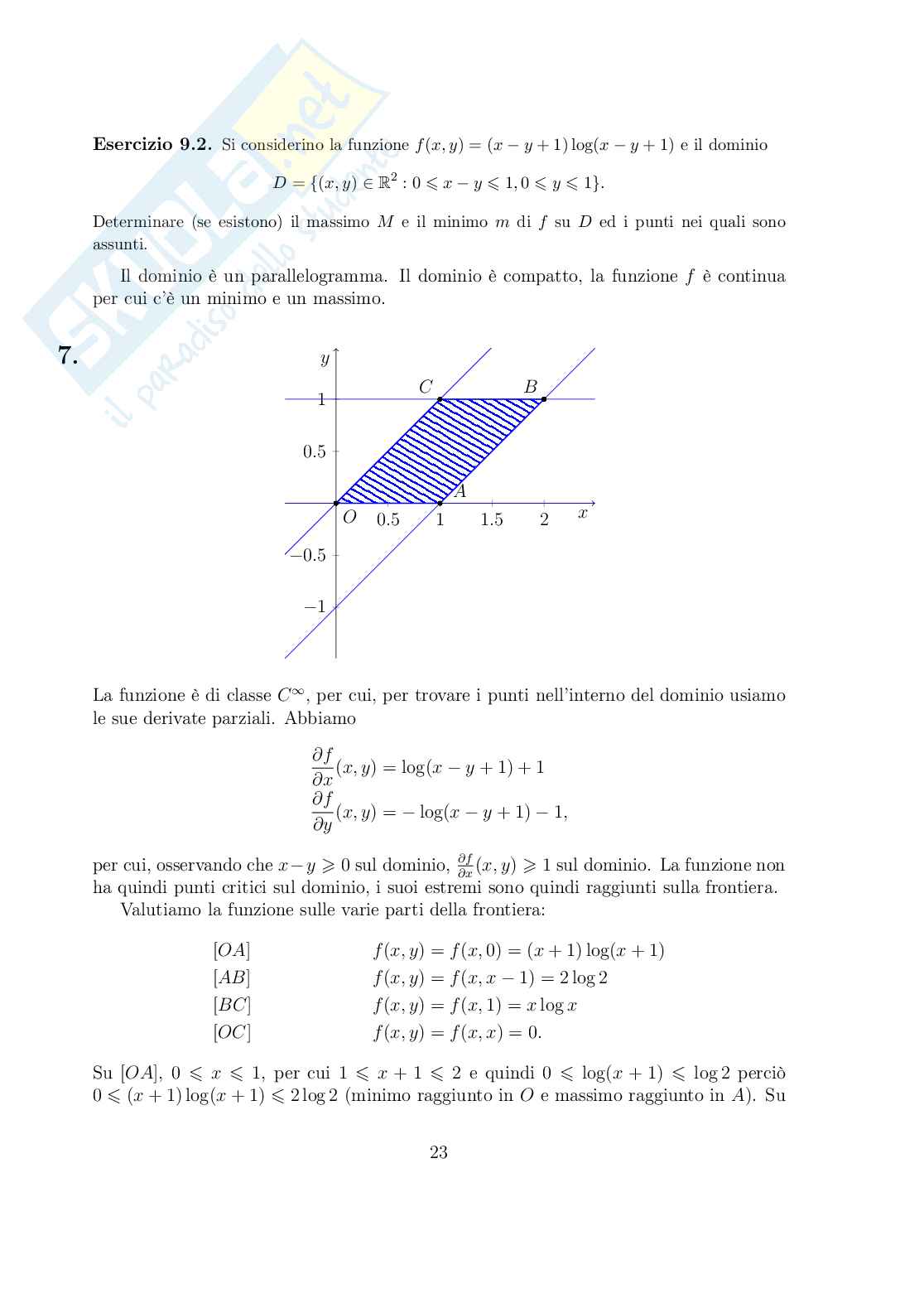 Esercitazione su: Ottimizzazione Vincolata  (Analisi 2) Pag. 26