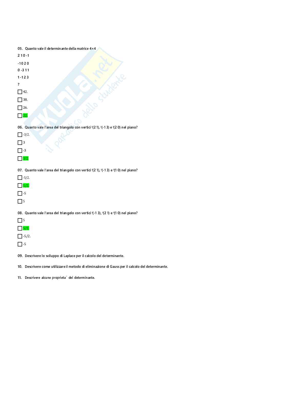 Paniere di Geometria (2025) - Risposte multiple Pag. 26
