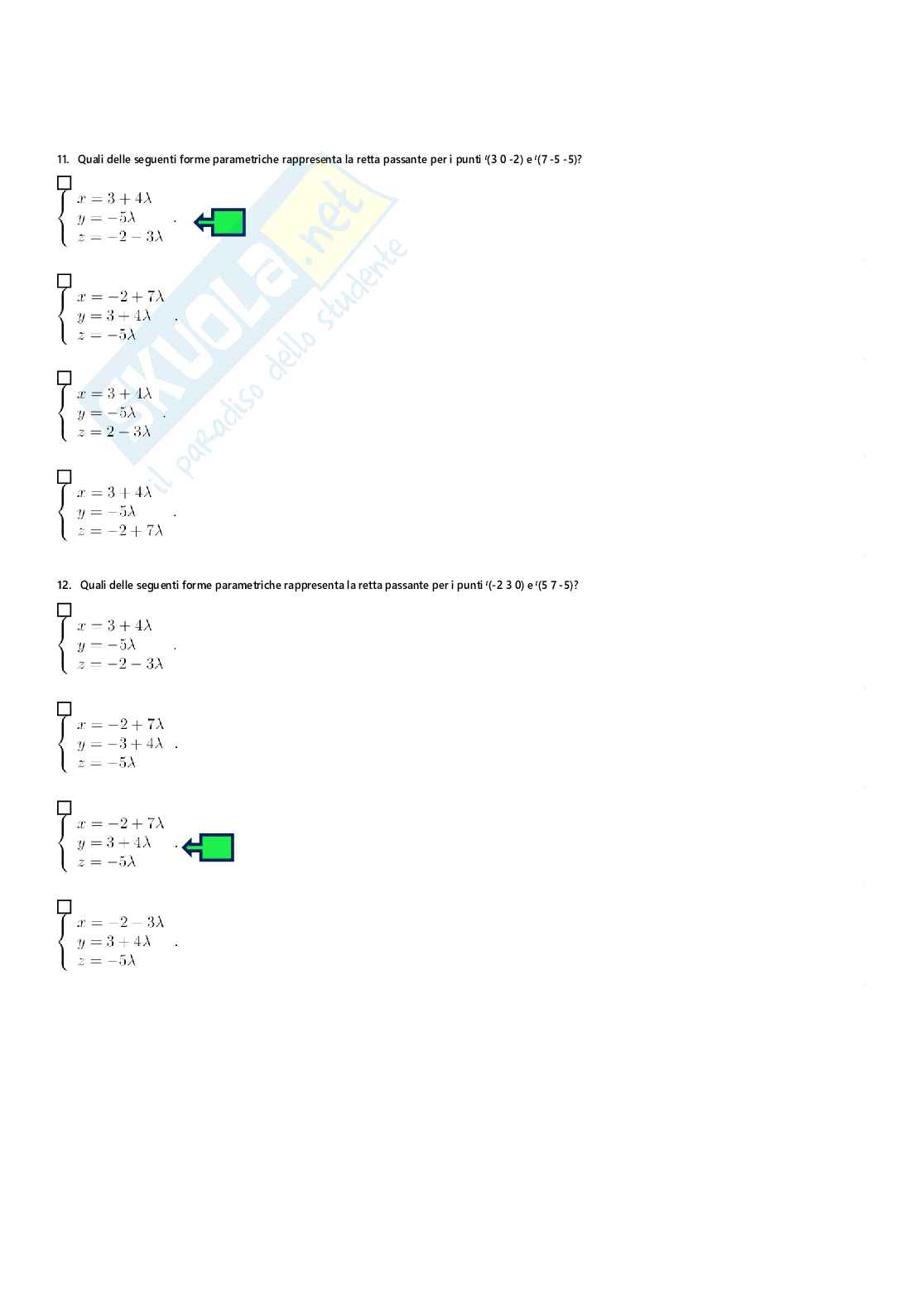 Paniere di Geometria (2025) - Risposte multiple Pag. 66
