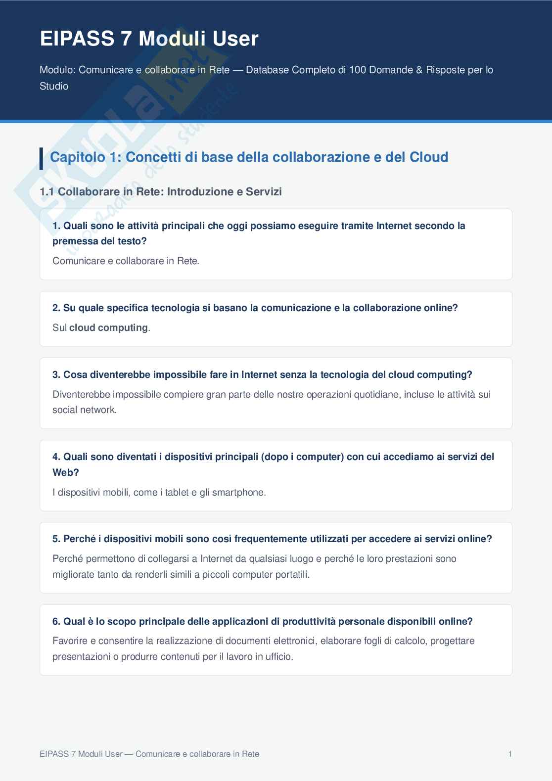 Domande e Risposte EIPASS User 6.0 – File Unico Completo Pag. 21
