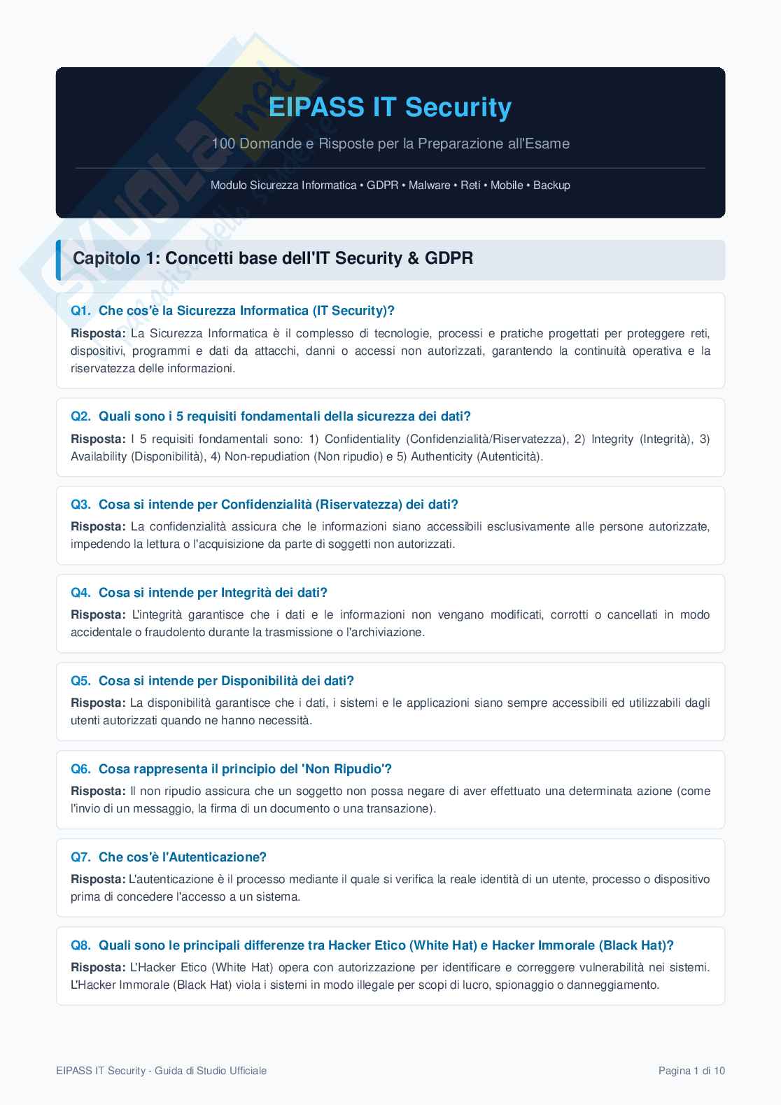 Domande e Risposte EIPASS User 6.0 – File Unico Completo Pag. 36
