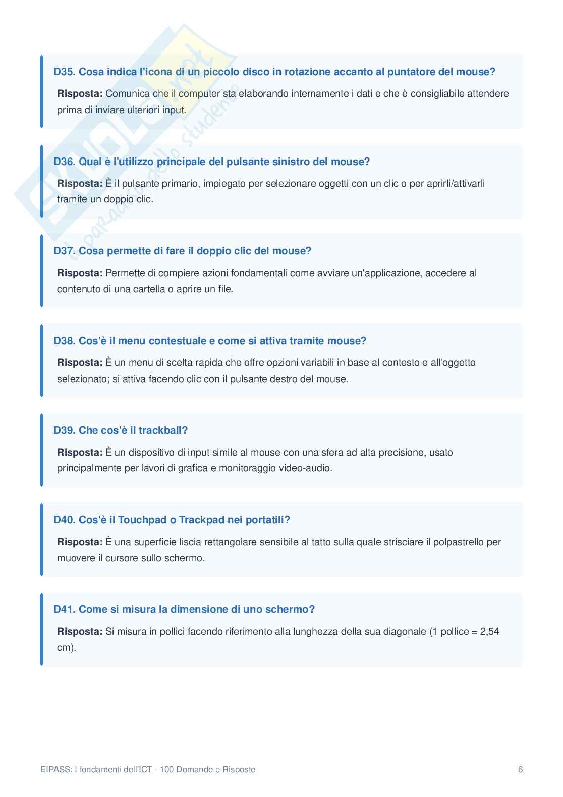 Domande e Risposte EIPASS User 6.0 – File Unico Completo Pag. 6