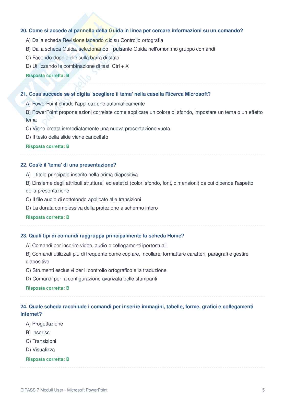 Domande e Risposte EIPASS User 6.0 – File Unico Completo Pag. 66