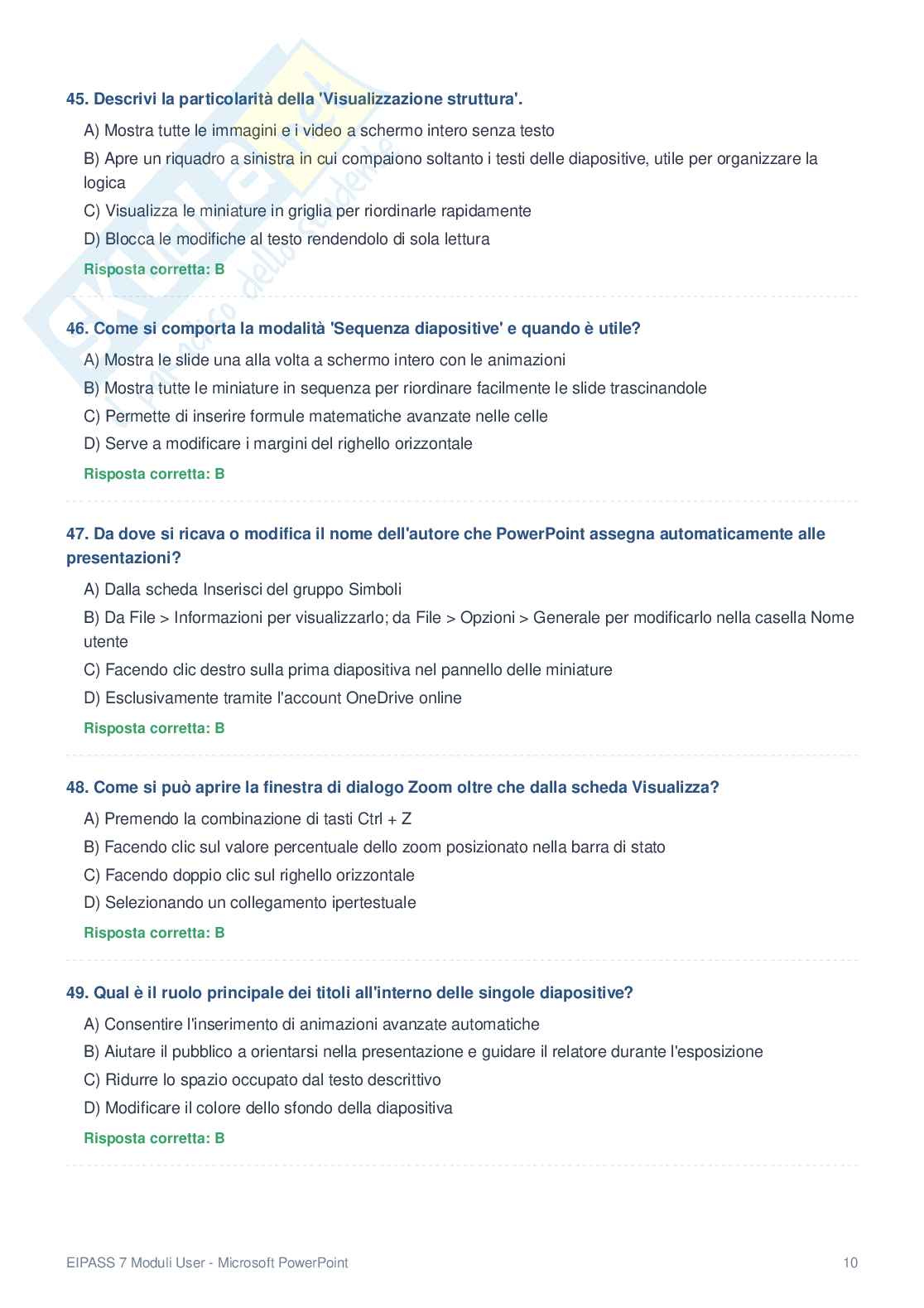 Domande e Risposte EIPASS User 6.0 – File Unico Completo Pag. 71