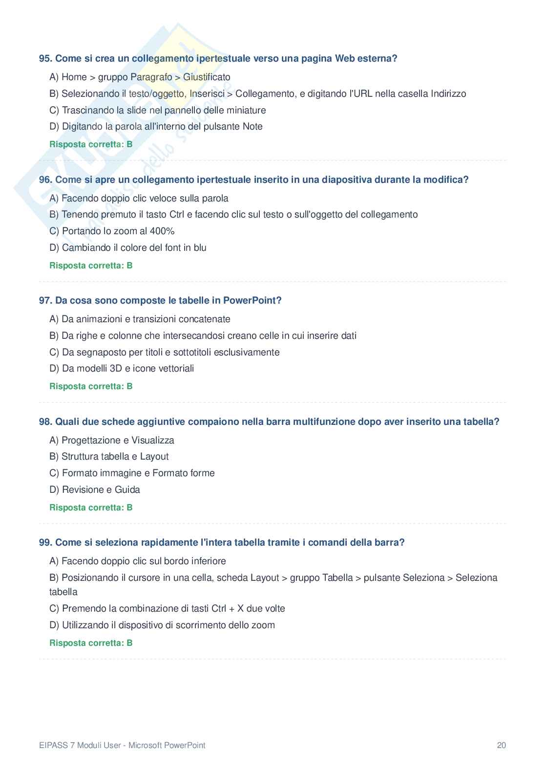 Domande e Risposte EIPASS User 6.0 – File Unico Completo Pag. 81