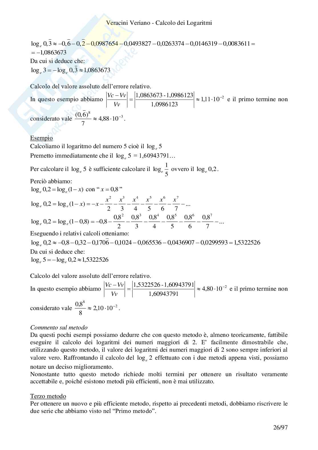 I logaritmi Pag. 26