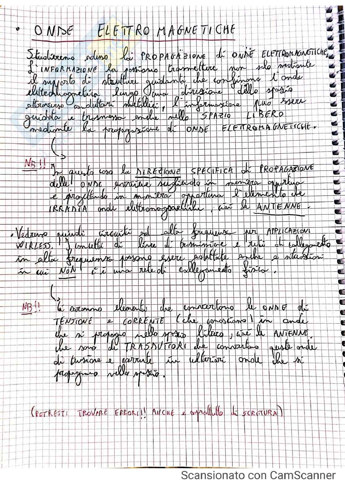Onde elettromagnetiche Pag. 1