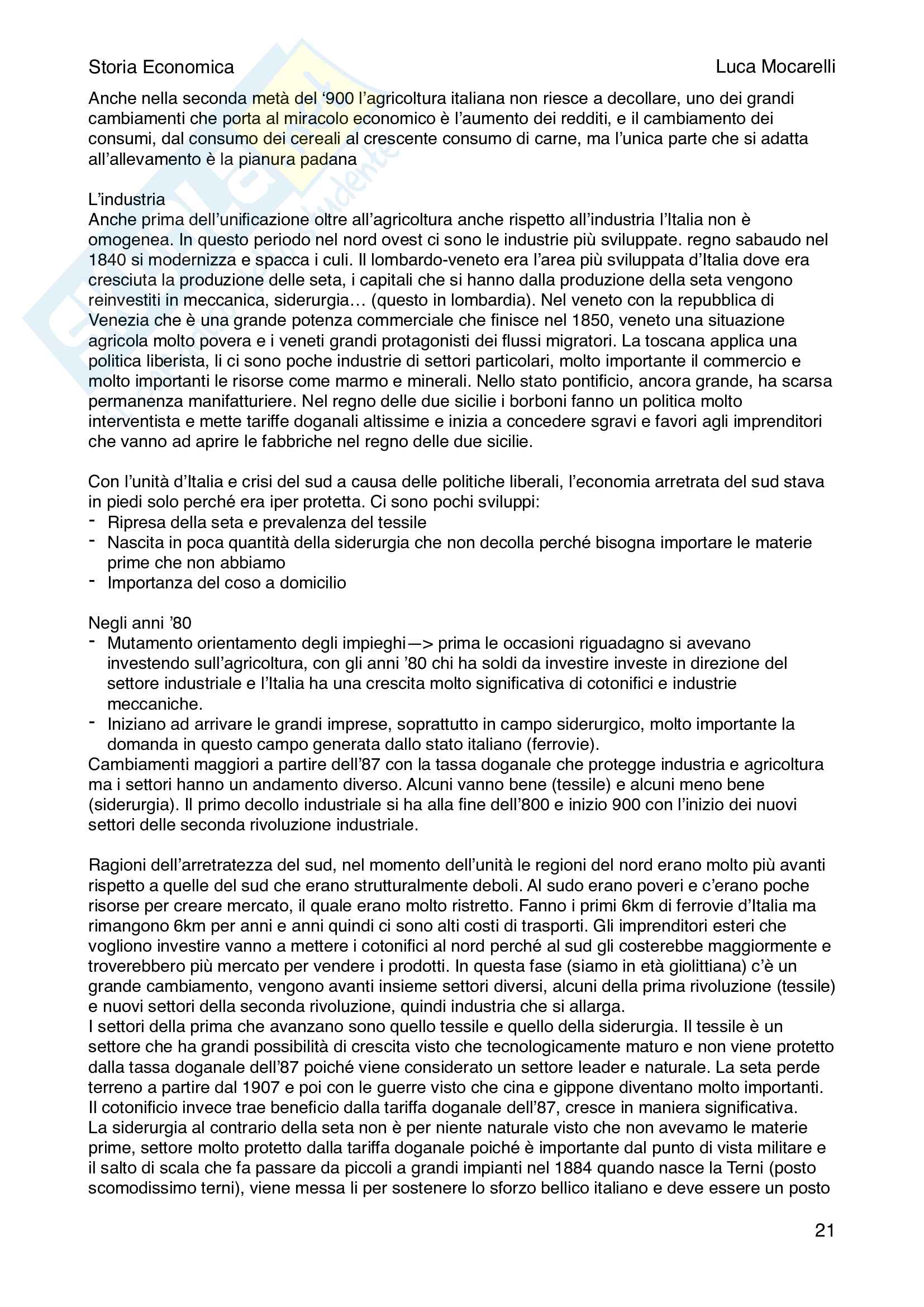 Storia economica Pag. 21