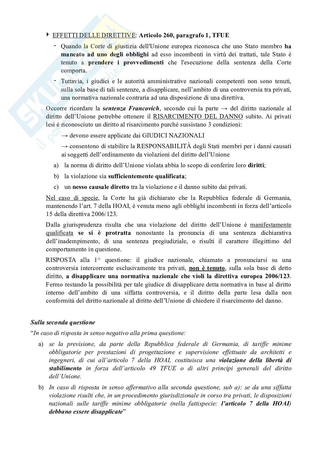 Analisi delle sentenze di Diritto dell'Unione Europea  Pag. 71