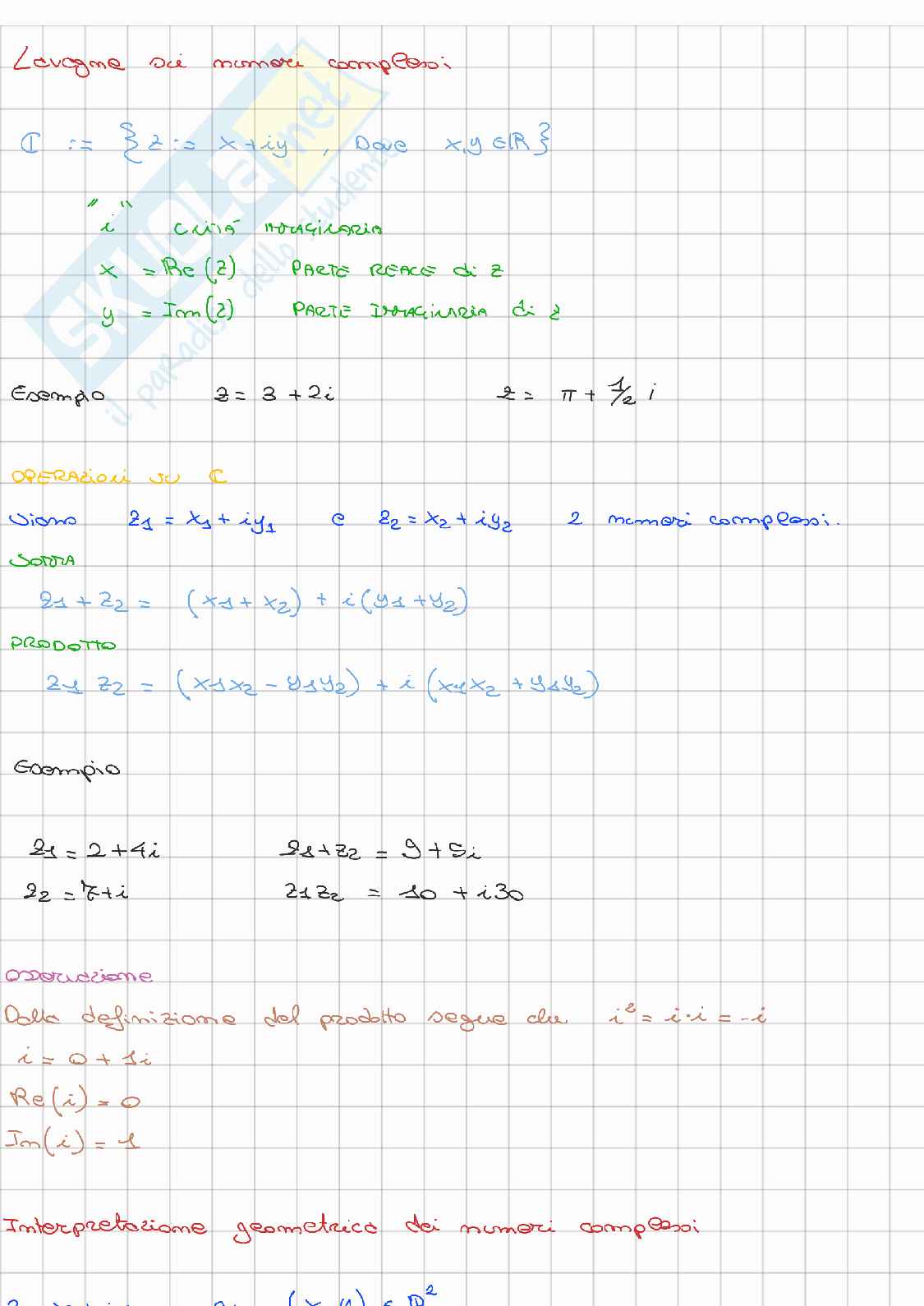 Appunti di Analisi matematica 1 sui numeri complessi Pag. 1