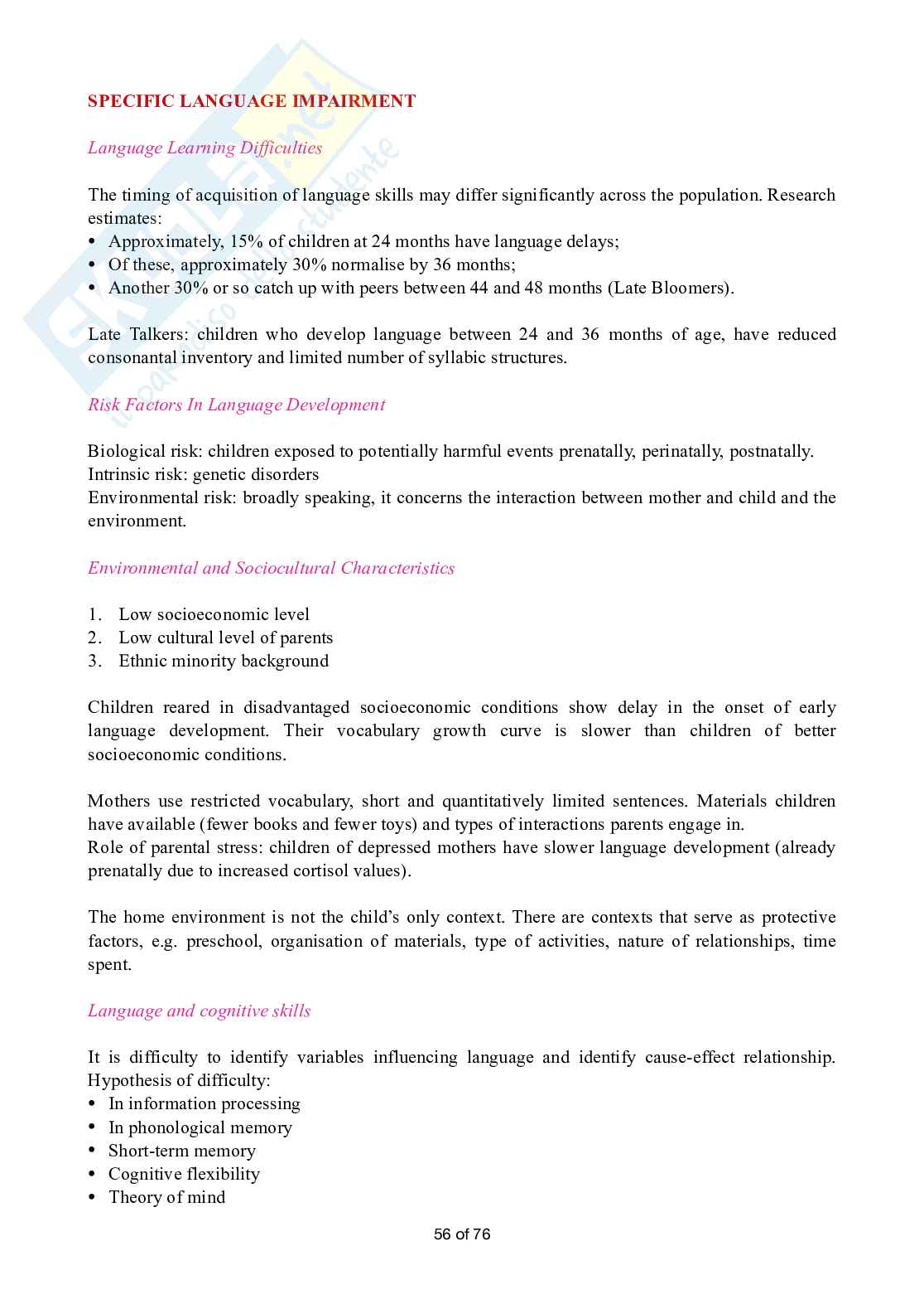 Early Language Development - Appunti Pag. 56