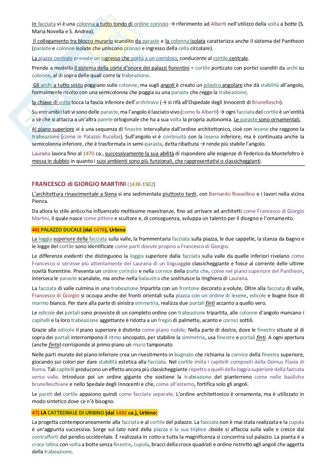 Architettura del Quattrocento: appunti di Elementi di architettura e urbanistica Pag. 31