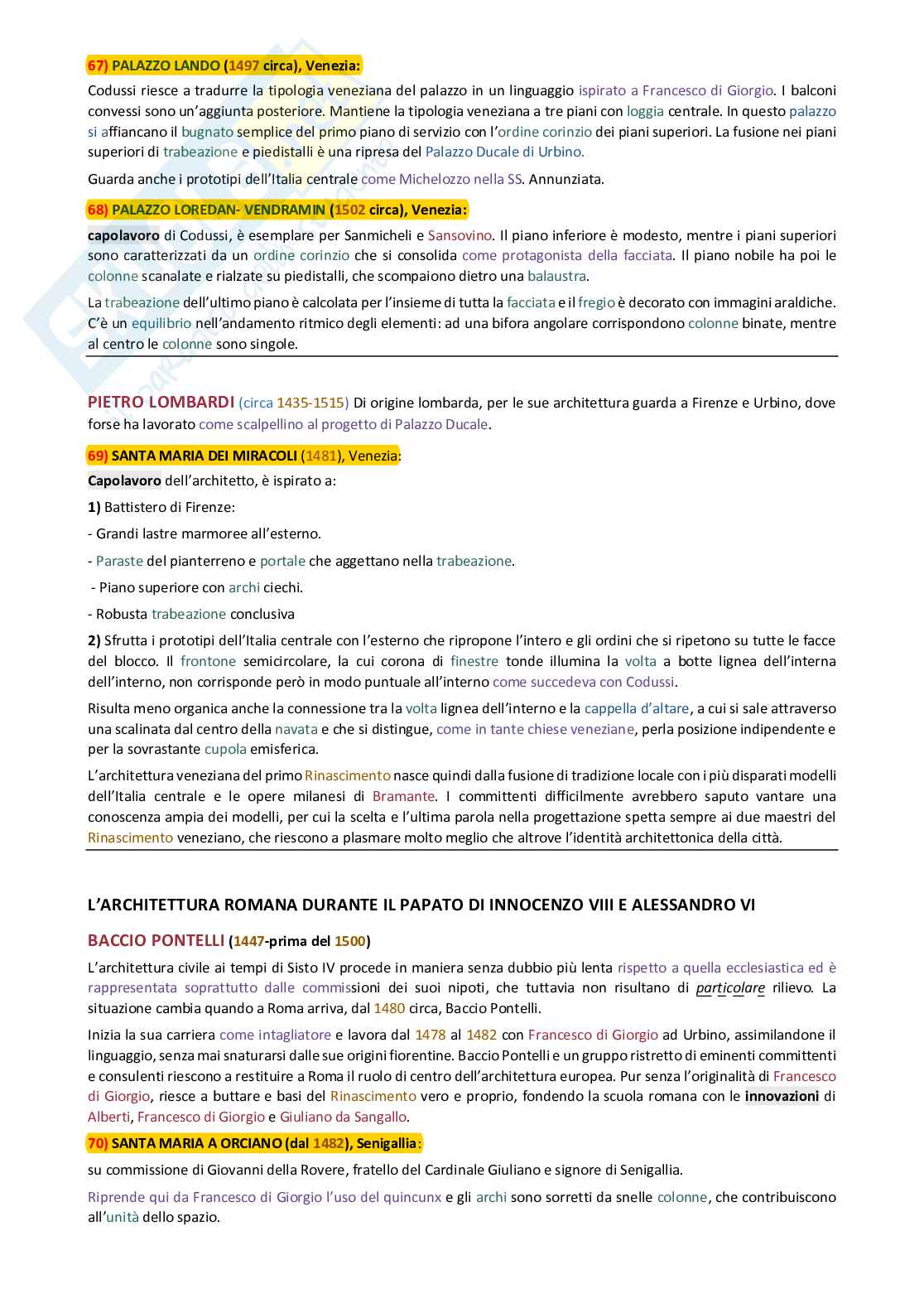 Architettura del Quattrocento: appunti di Elementi di architettura e urbanistica Pag. 41