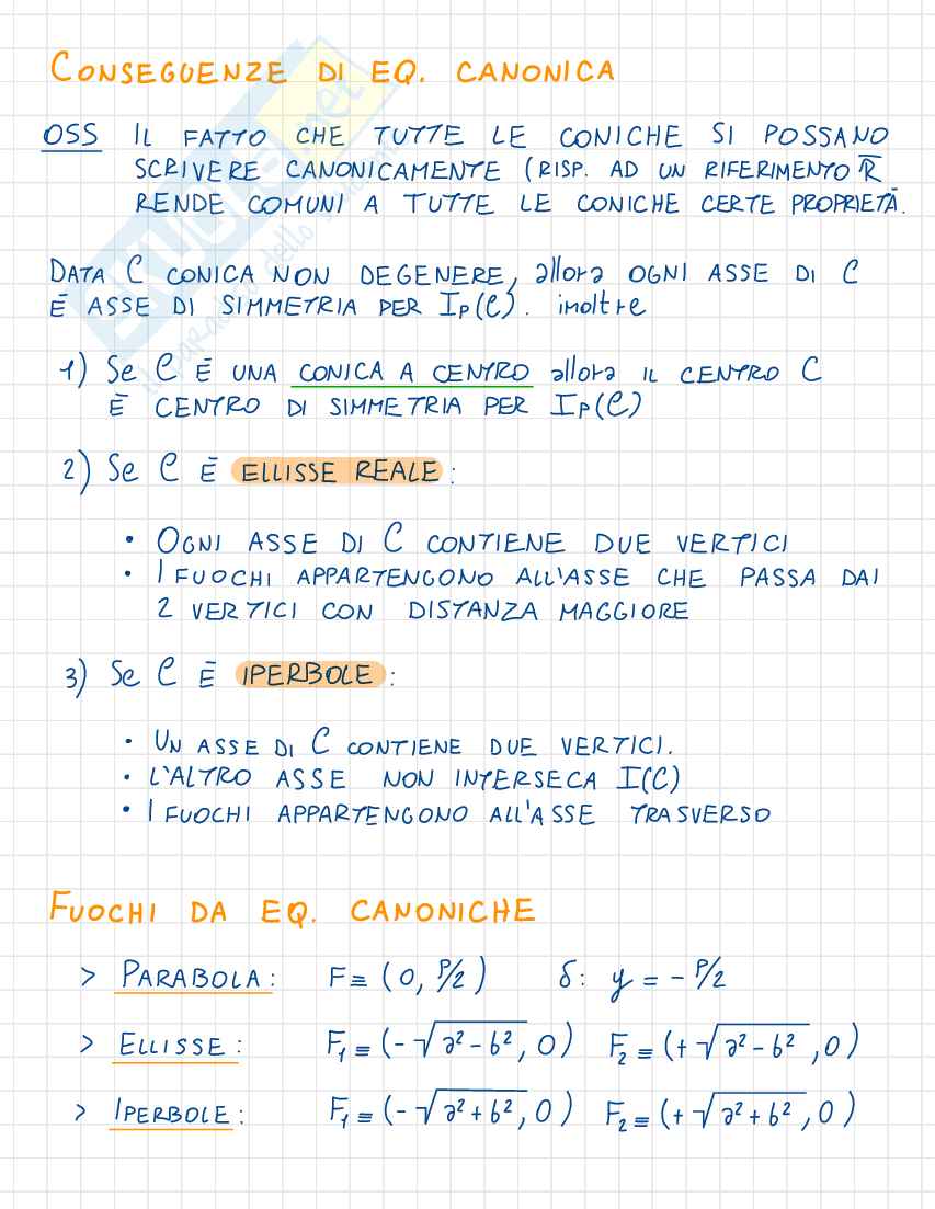 Appunti esame geometria, parte su spazi vettoriali, distanze e coniche Pag. 56