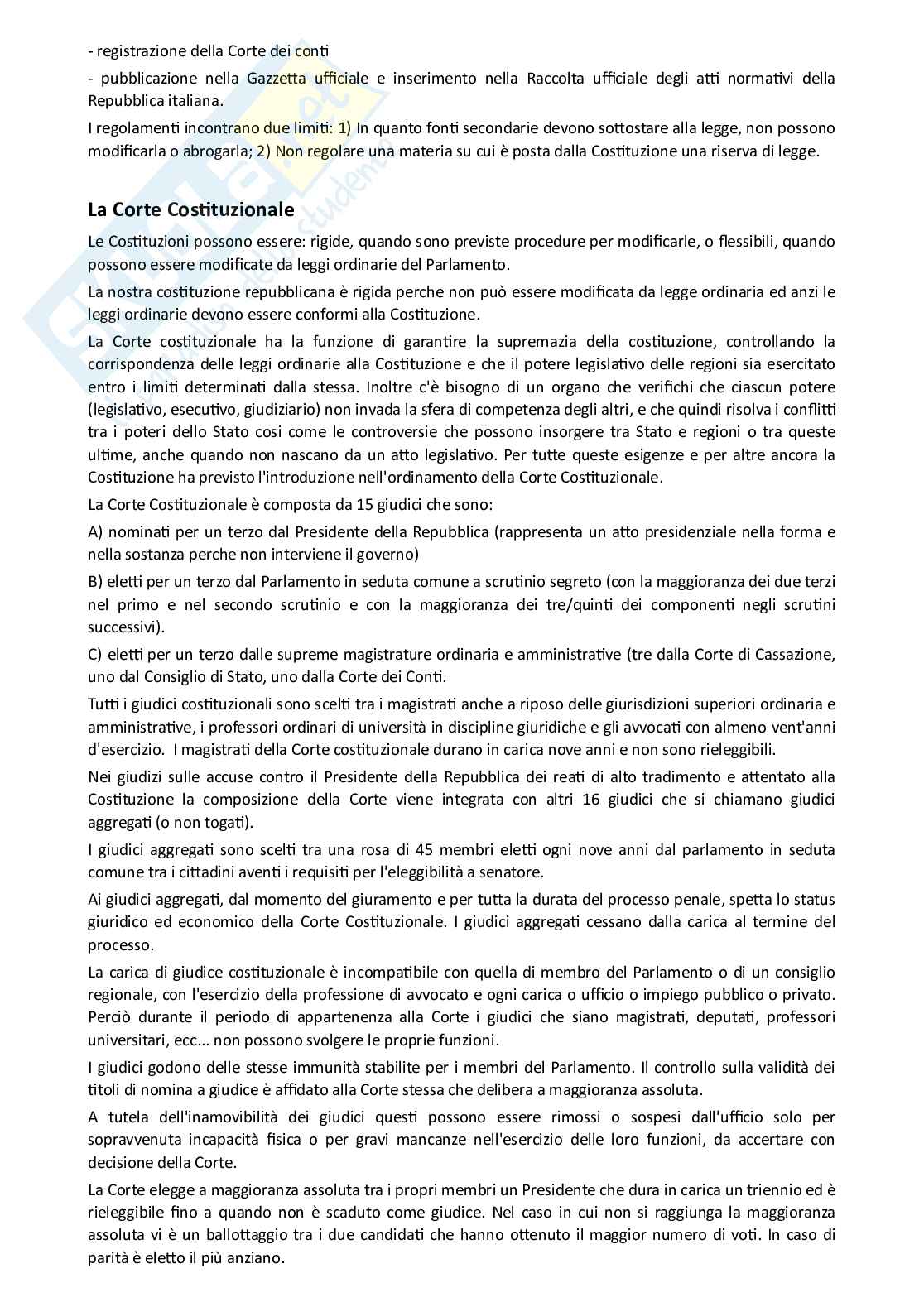 Riassunto esame Istituzioni di diritto pubblico, Prof. Salvato Alessandra, libro consigliato Manuale di diritto pubblico , Cassese Pag. 71