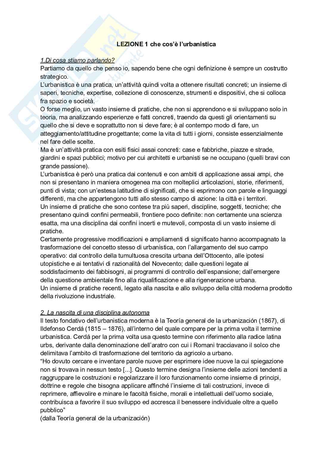 Lezione 1 Urbanistica Pag. 1