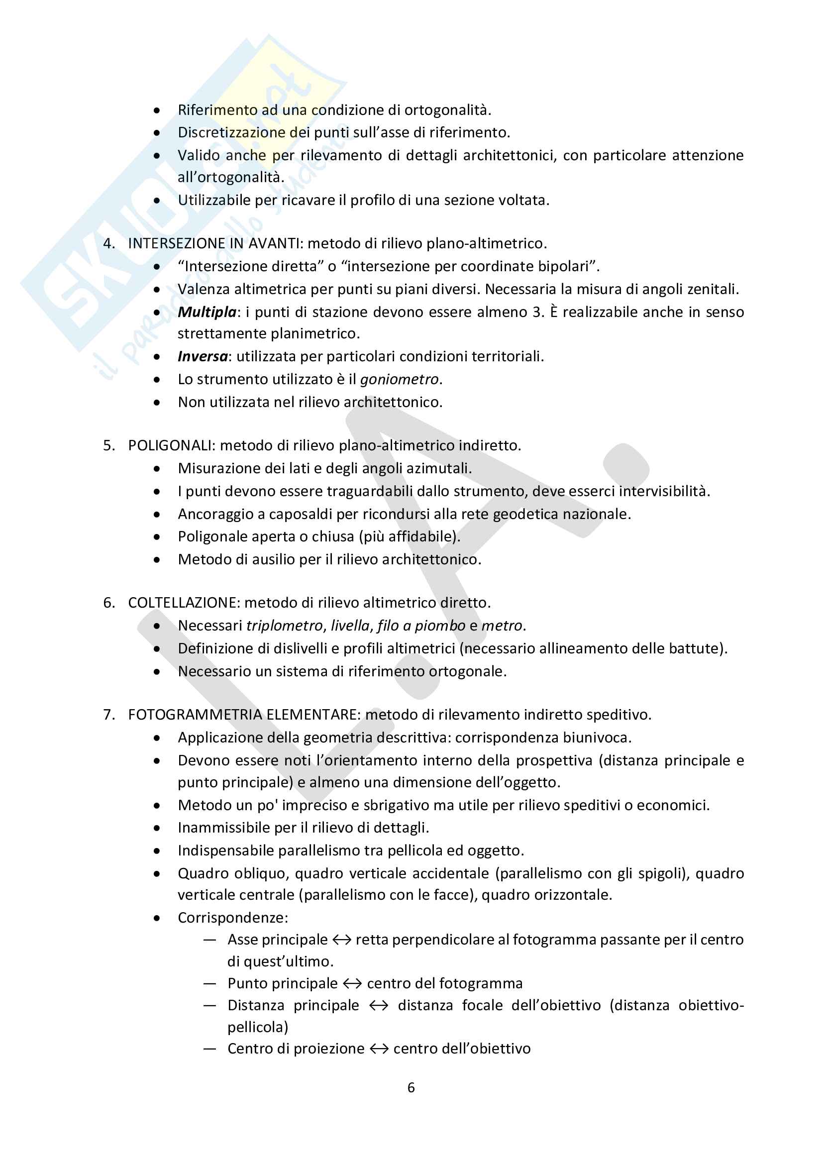 Riassunti Rilievo dell'Architettura Pag. 6