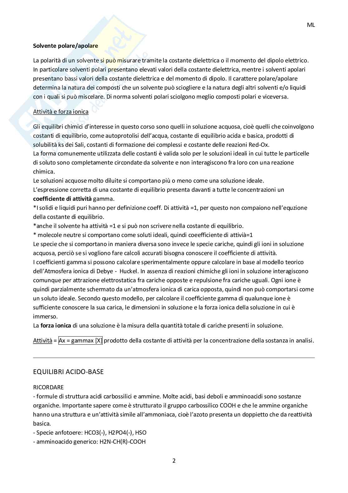 Teoria Chimica analitica - Prof.ssa Araneo Pag. 2