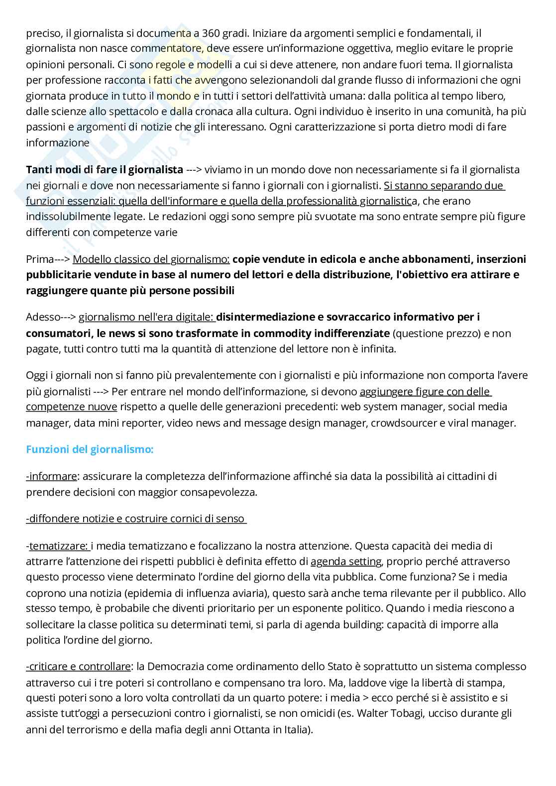 Teorie e tecniche del linguaggio giornalistico primo e secondo semestre Pag. 2