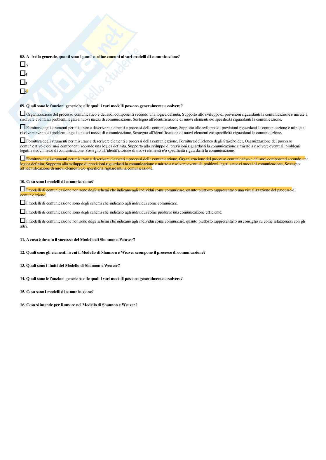 Comunicazione d’impresa – Paniere risposte chiuse completo (480 quiz) – A.A. 2025/26 Pag. 21