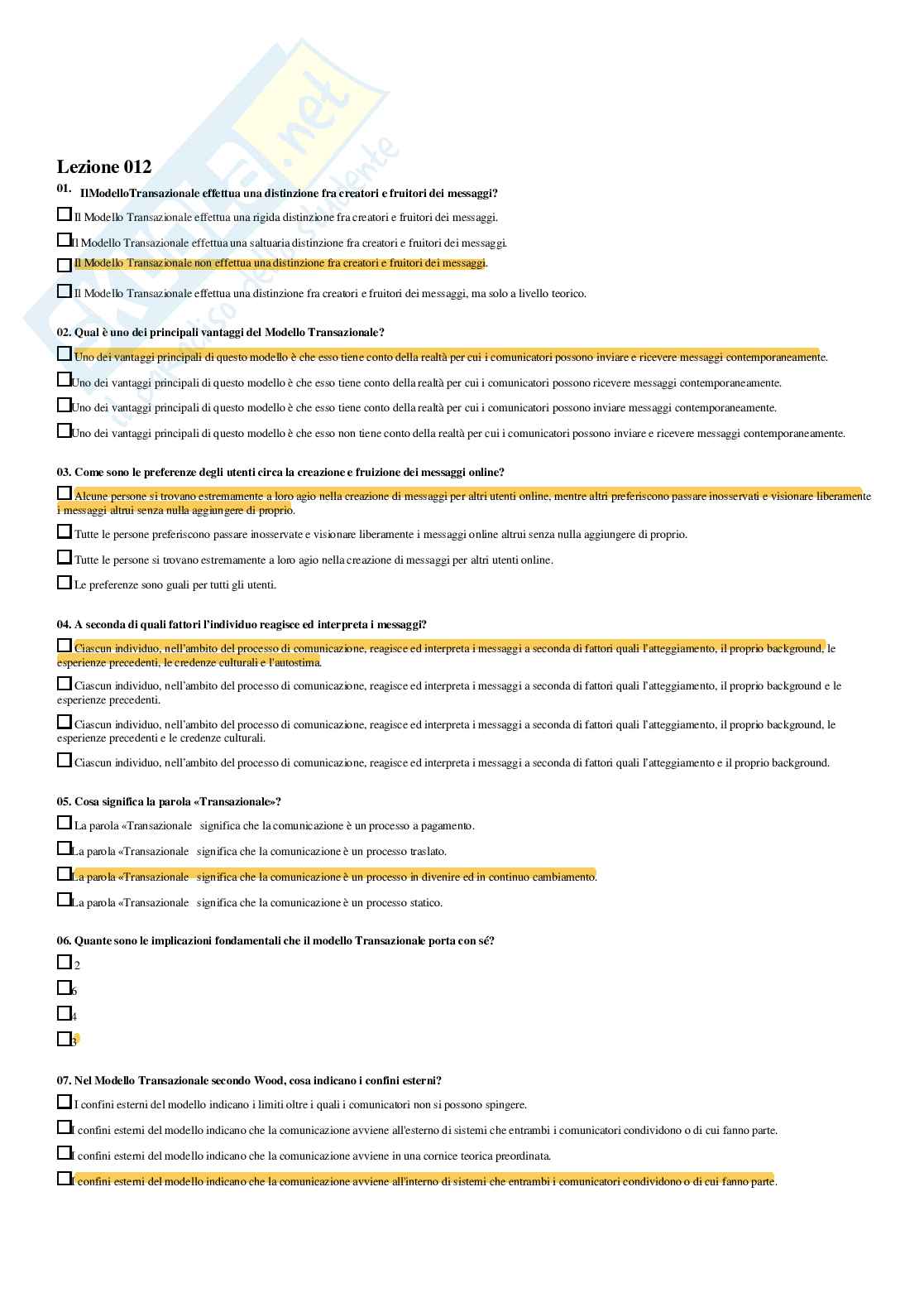 Comunicazione d’impresa – Paniere risposte chiuse completo (480 quiz) – A.A. 2025/26 Pag. 26