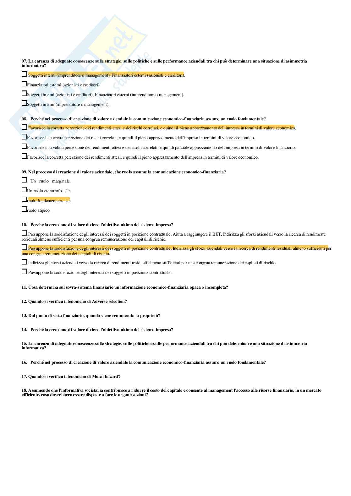 Comunicazione d’impresa – Paniere risposte chiuse completo (480 quiz) – A.A. 2025/26 Pag. 56