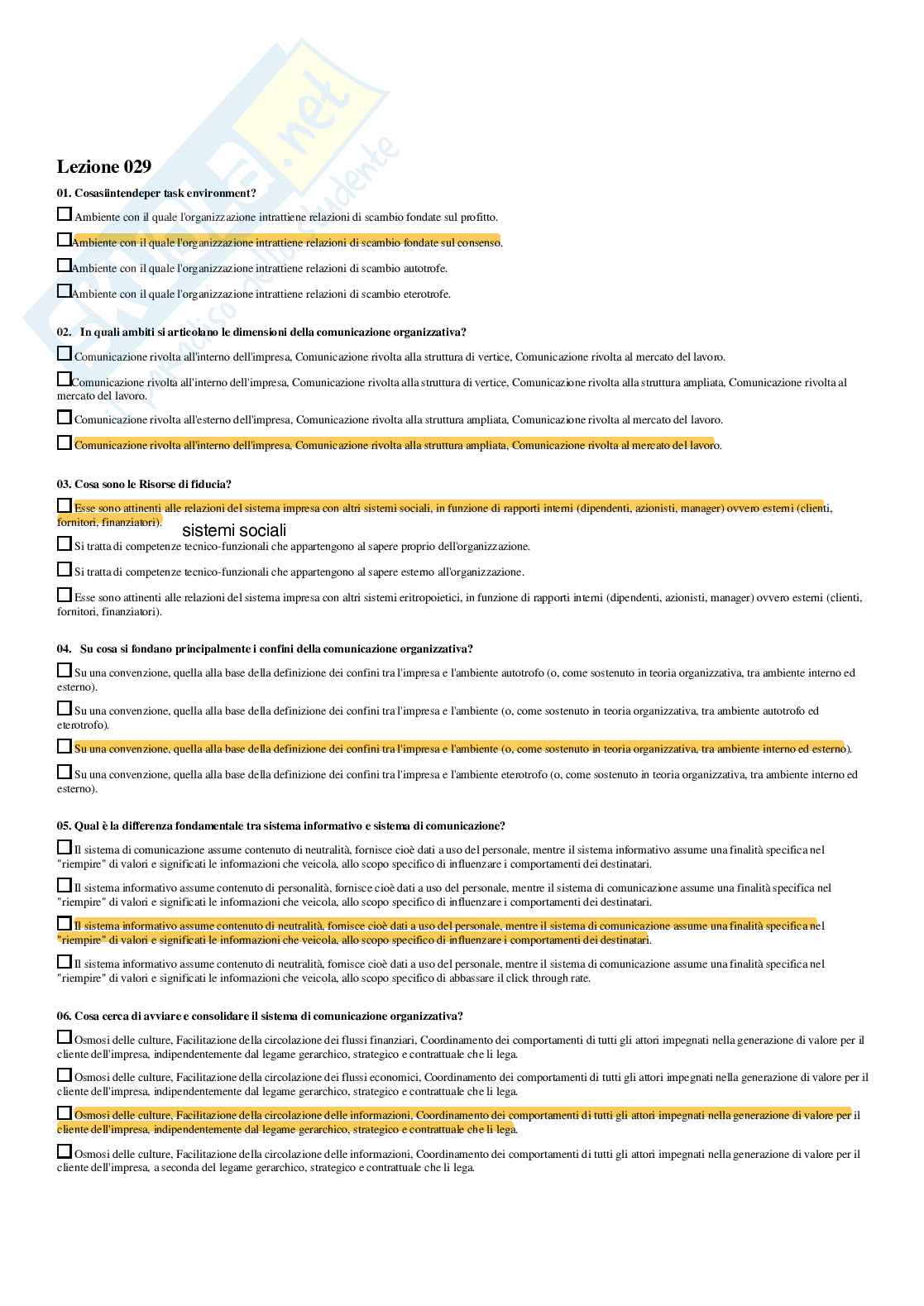 Comunicazione d’impresa – Paniere risposte chiuse completo (480 quiz) – A.A. 2025/26 Pag. 61