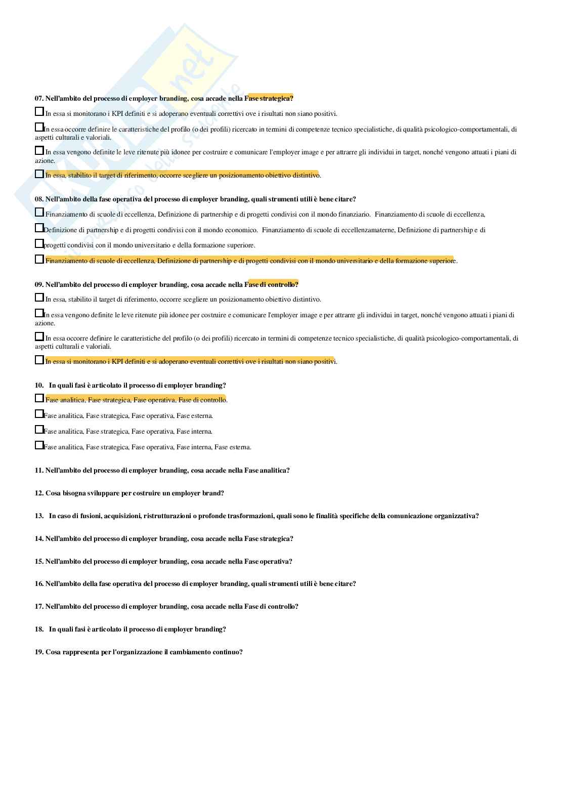 Comunicazione d’impresa – Paniere risposte chiuse completo (480 quiz) – A.A. 2025/26 Pag. 66