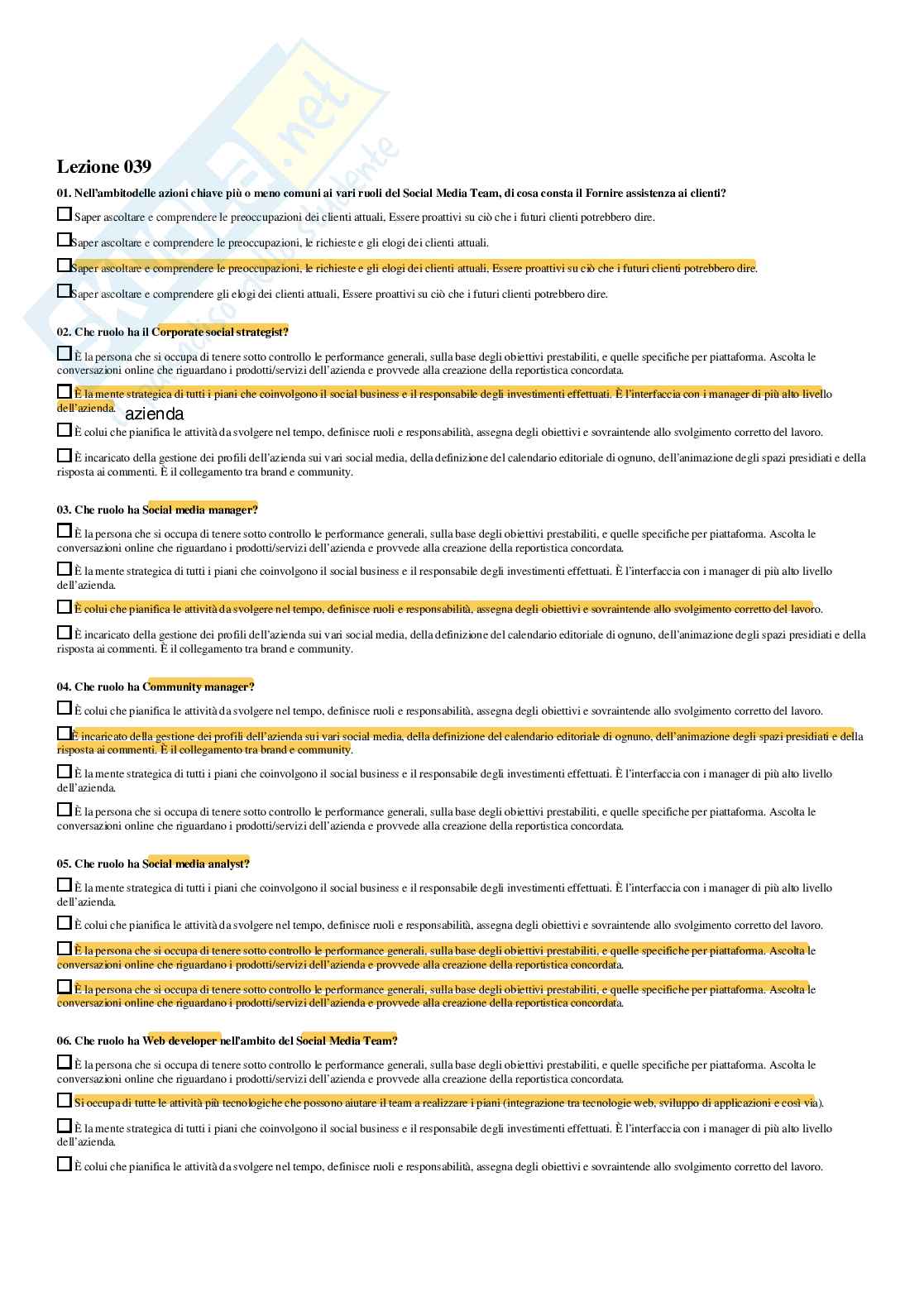 Comunicazione d’impresa – Paniere risposte chiuse completo (480 quiz) – A.A. 2025/26 Pag. 81