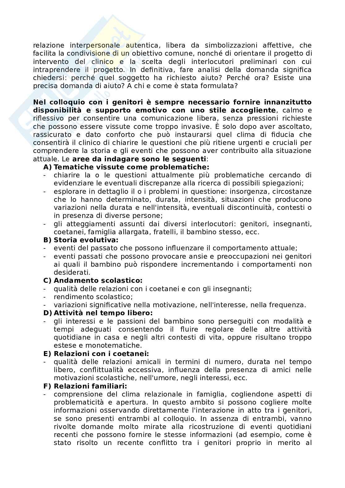 Riassunto esame Psicologia, prof Di Riso, libro consigliato La diagnosi psicologica in età evolutiva, Codispoti, Battacchi, Bastianoni Pag. 16
