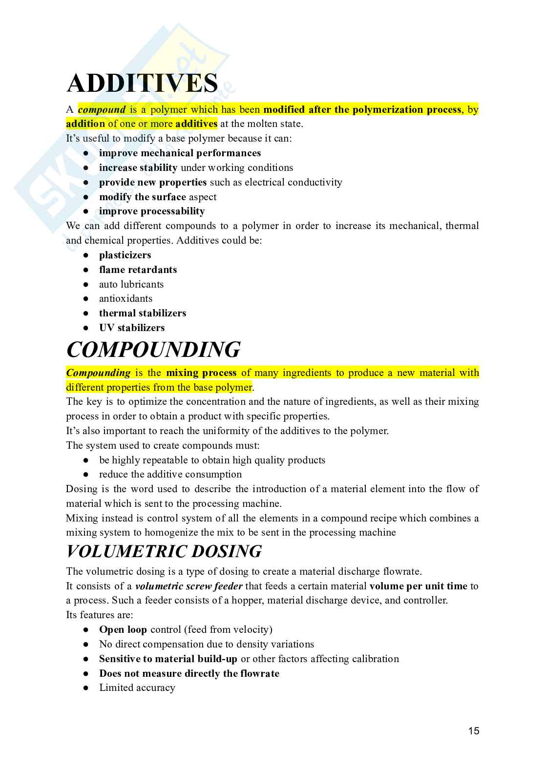 Polymer Processing and Recycling - Appunti dettagliati Pag. 16